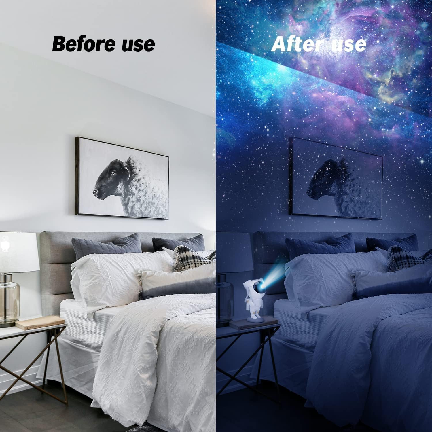 One94Store Astronaut Galaxy Projector Night Light – 360° Rotating Star Nebula Lamp with Remote, Timer & Adjustable Head for Kids Bedroom, Home Decor, Gaming Room & Party Lights 3