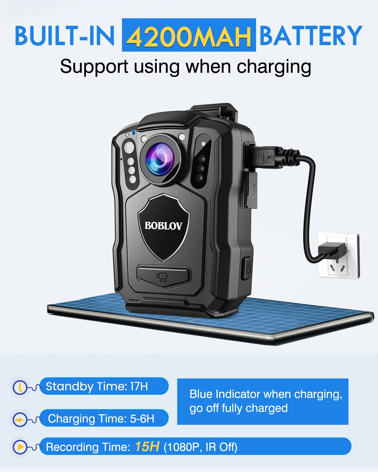 BOBLOV Bundle Deal, M5 256GB GPS 2K Police Body Camera and W1 64GB Body Camera… 5