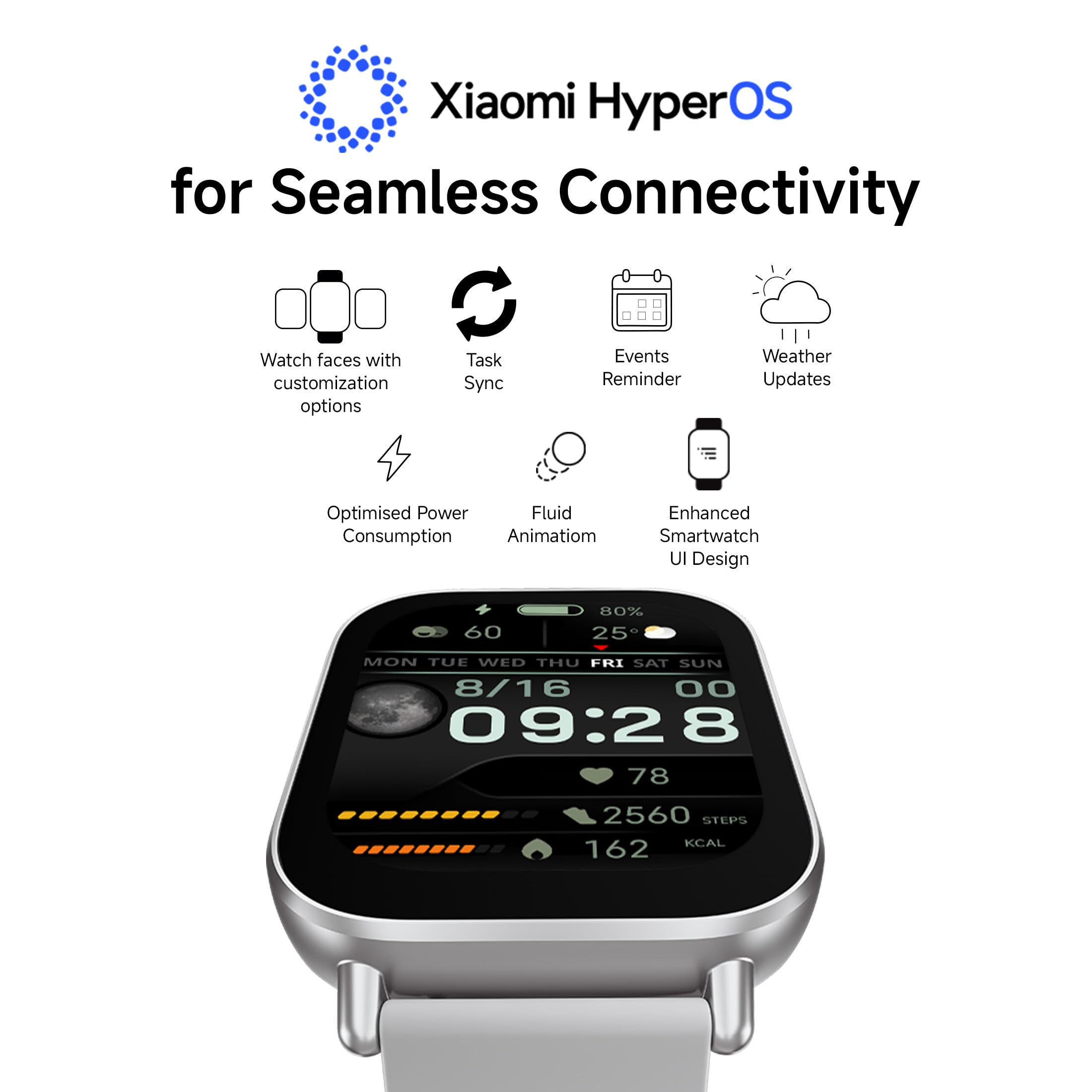 Redmi Watch 5 Active, 2 Display, Metal Body, 18 Day Battery, Bluetooth Calling, Advanced AI Noise Cancellation, Alexa, Silver 5