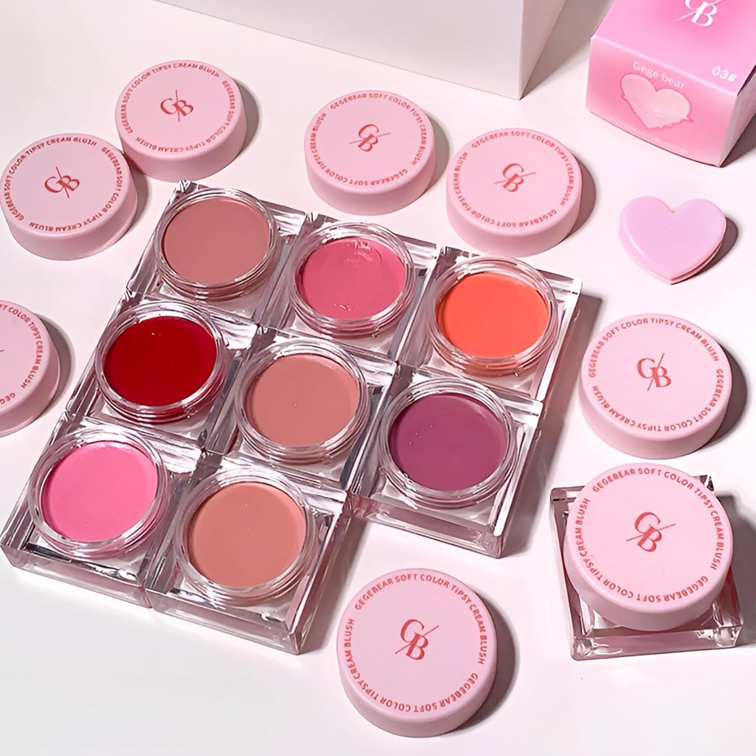 Gege Bear Soft Cream Blush | Natural Color Tipsy Creamy Blush For Cheeks | Silky Finish & Glowing Feel | Long-Lasting Glow | Lightweight Jelly Texture | Smooth Aesthetic Blendable, Buildable Formula | Pastel Pink Shades for Cheeks | Perfect Blusher for Women (06#Lilac, 8g)