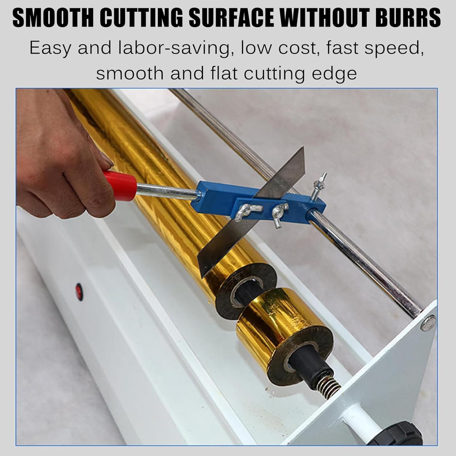 piudoiliy Hot Stamping Rolls Slitter, Electric Foil Paper Cutter, Paper Core: 25-27mm/Cutting Width: 700mm/Inner Core Diameter 27mm/Fast Cutting 3