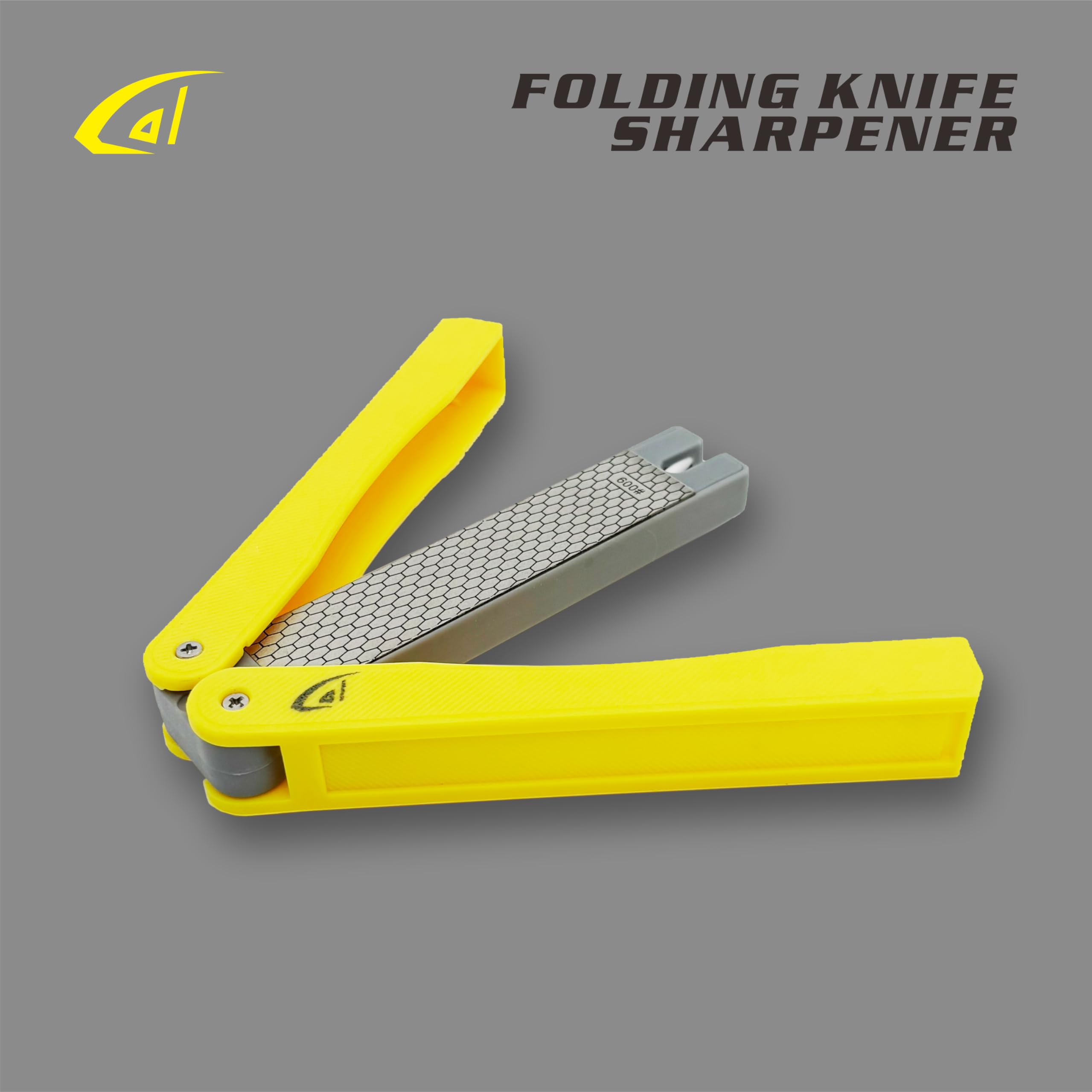 danco Folding Knife Sharpener, Yellow, Small Enough to Fit in Tackle Box, Outdoor Handheld Knife Sharpener, Fishing, Hunting, Fillet, Pocket Knives 4