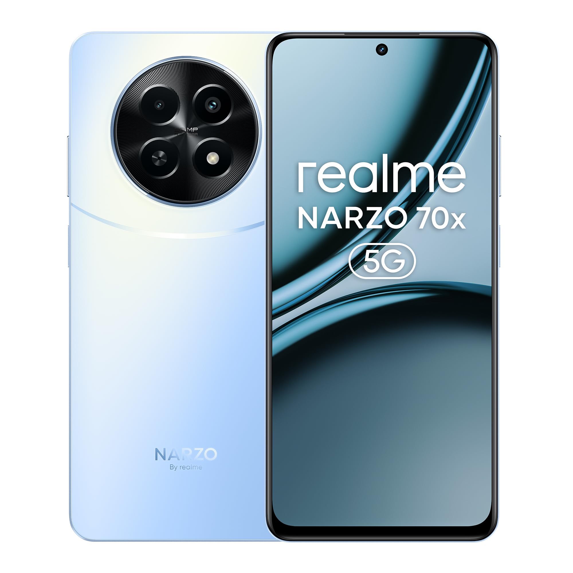 realme NARZO 70x 5G (Ice Blue, 8GB RAM,128GB Storage)|120Hz Ultra Smooth Display|Dimensity 6100+ 6nm 5G|50MP AI Camera|45W Charger in The Box 1