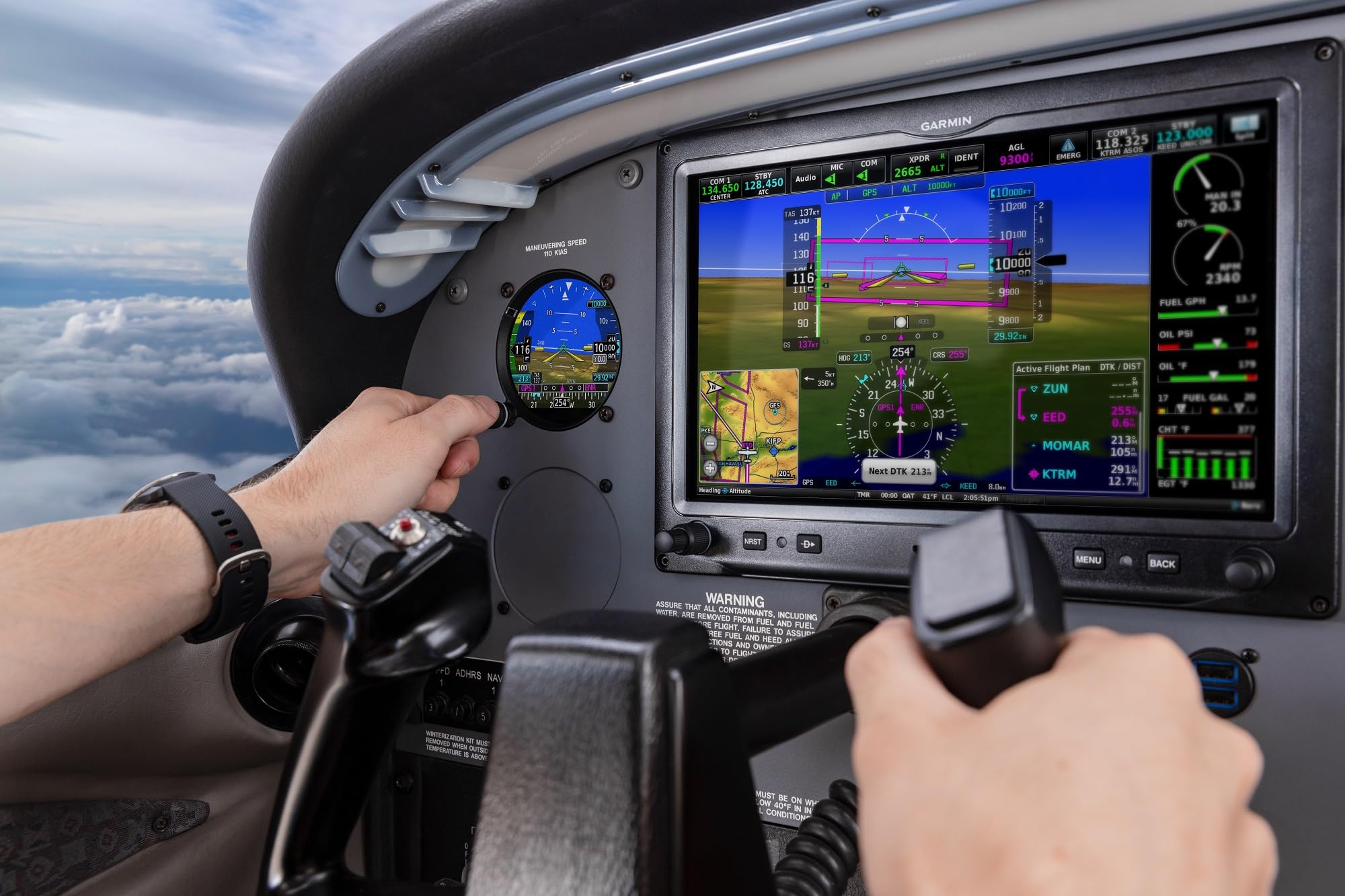 Garmin D2 Air X10 Aviator GPS Smartwatch with Call, Text, Health, Wellness and Aviation Weather Features (Black) + USB Wall Charger + Microfiber Cleaning Cloth + P-Bank + More 5