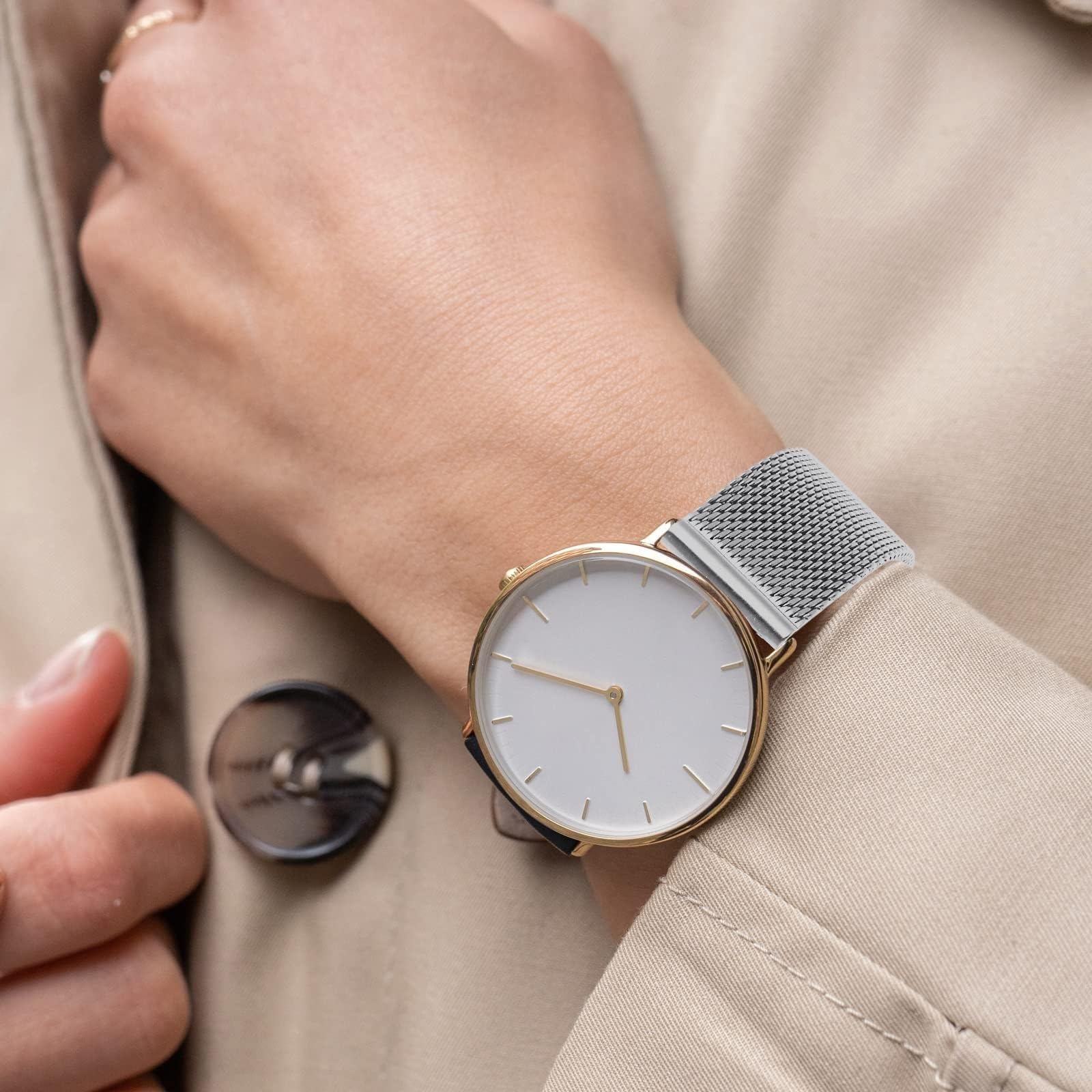 XIAOFEIGUN Milanese Watch Bands, Full Size 12-24mm Replacement Stainless Steel Metal Mesh Band Adjustable Stainless Steel Watchband for Men and Women (Color : Silver, Size : 23mm) 3