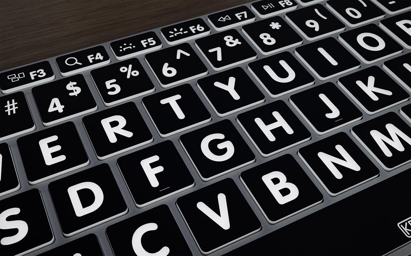 KB Covers Large Print Backlit Pro Aluminum Keyboard - macOS - US | High-Contrast Key Labels | Typing Visibility | Low-Light Workspaces Accessory 4