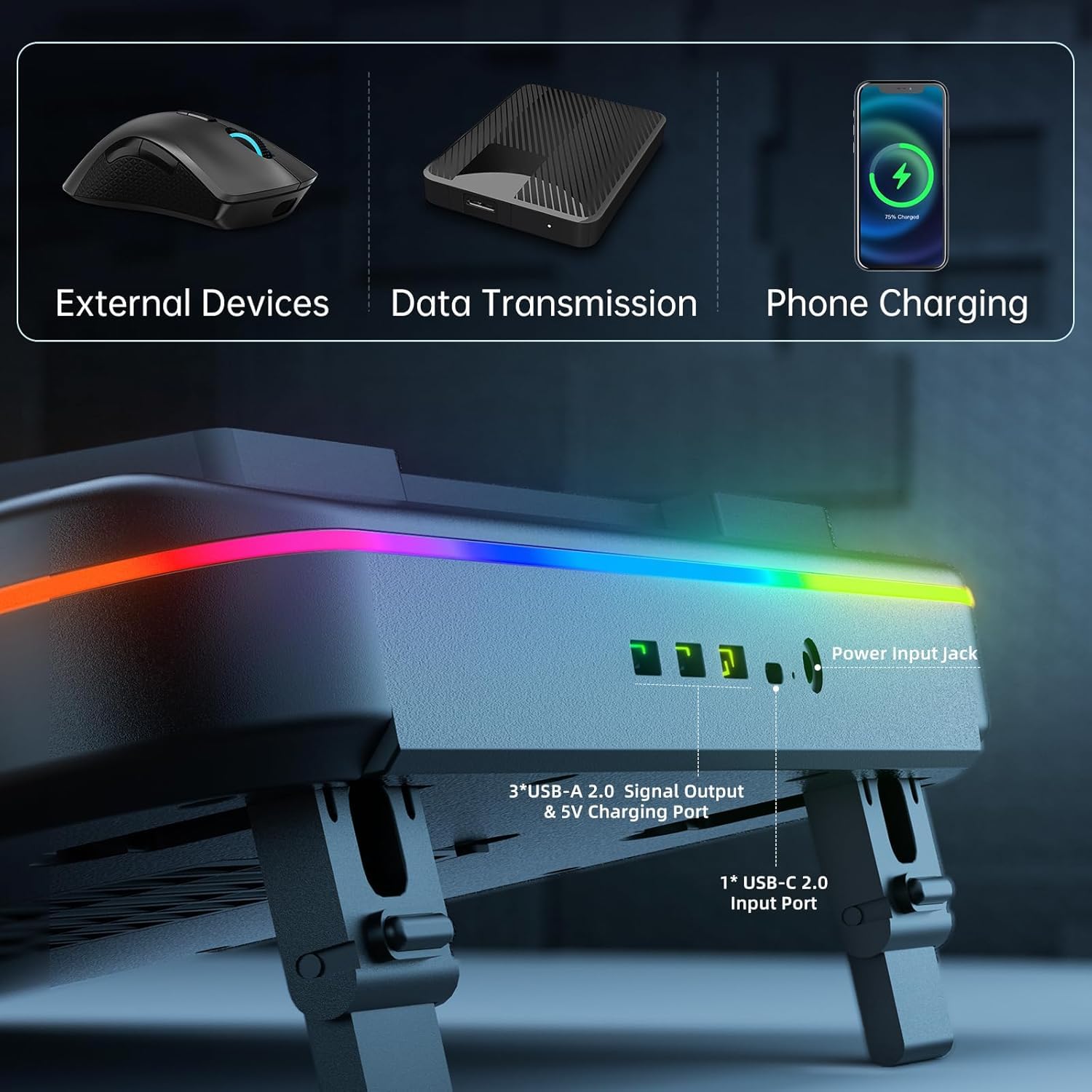 Cooling Pad for Dell Alienware 17 M17 X17 Gaming Laptop, Cooler with Powerful Turbo Cooling Fan Can Fast Cooling CPU+GPU 40°C, Variable Speed,6 RGB Light Mode,Touch Control,LCD Screen 6