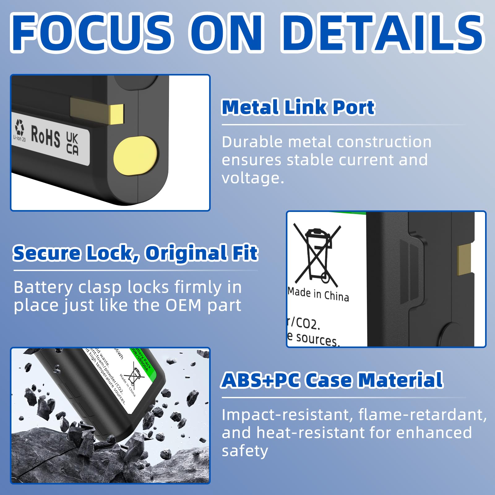 SAPBJ Upgraded 1800mAh Replacement Battery for Shure SB900B SB900A SB900B SB900, Compatible with Shure P3RA, P9RA+, P10R+ Receivers, ULX-D, QLX-D, AD Series Transmitters, All Associated Docking, etc. 5