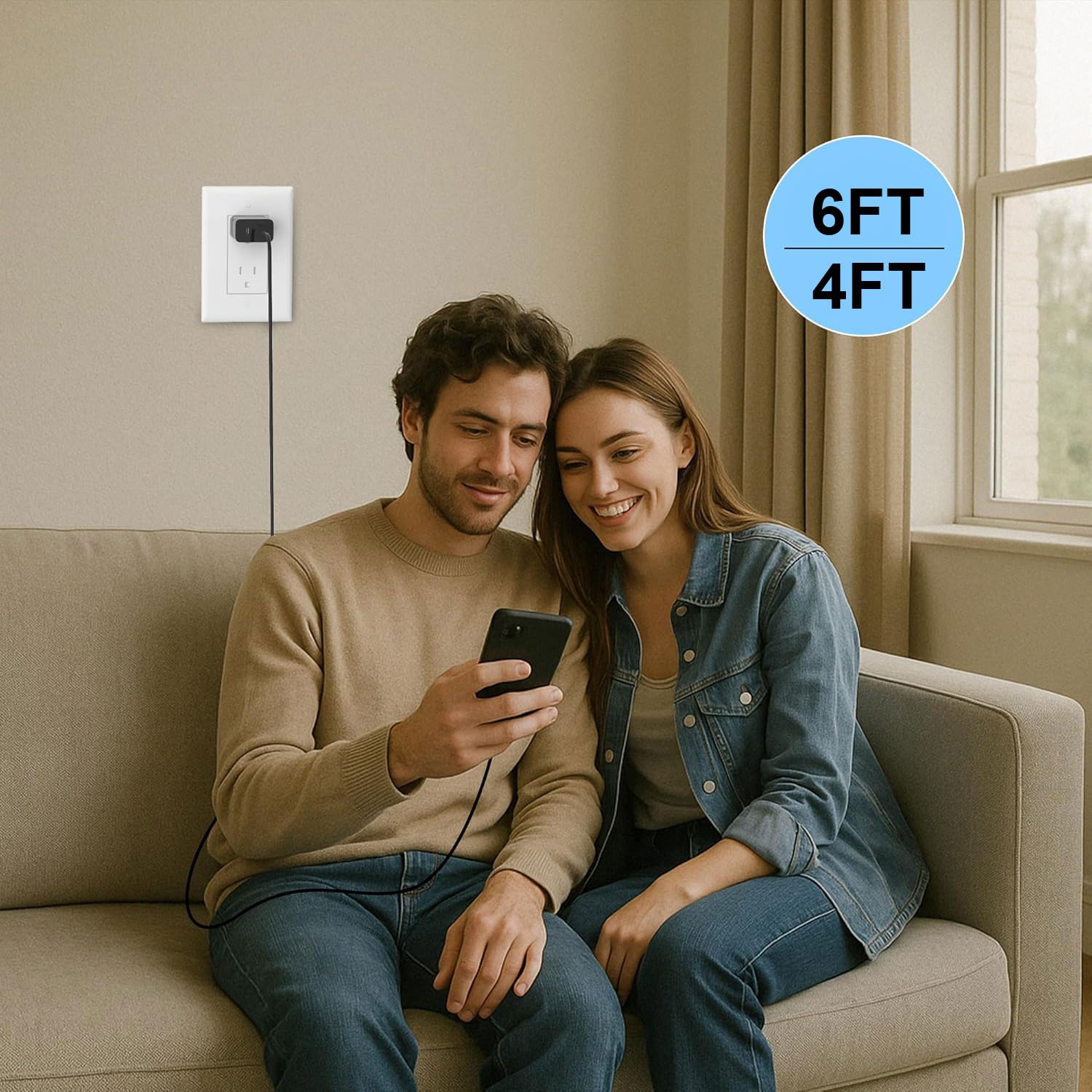 Super Fast Charger Type C, 2 Pack 45W USB C Charging Block with 4FT+6FT Type C Cables for S amsung G alaxy S25 S24+/UltraS23/S22/S21/S20/Note10/20 i Phone 17/16/15 USB C Charger 5