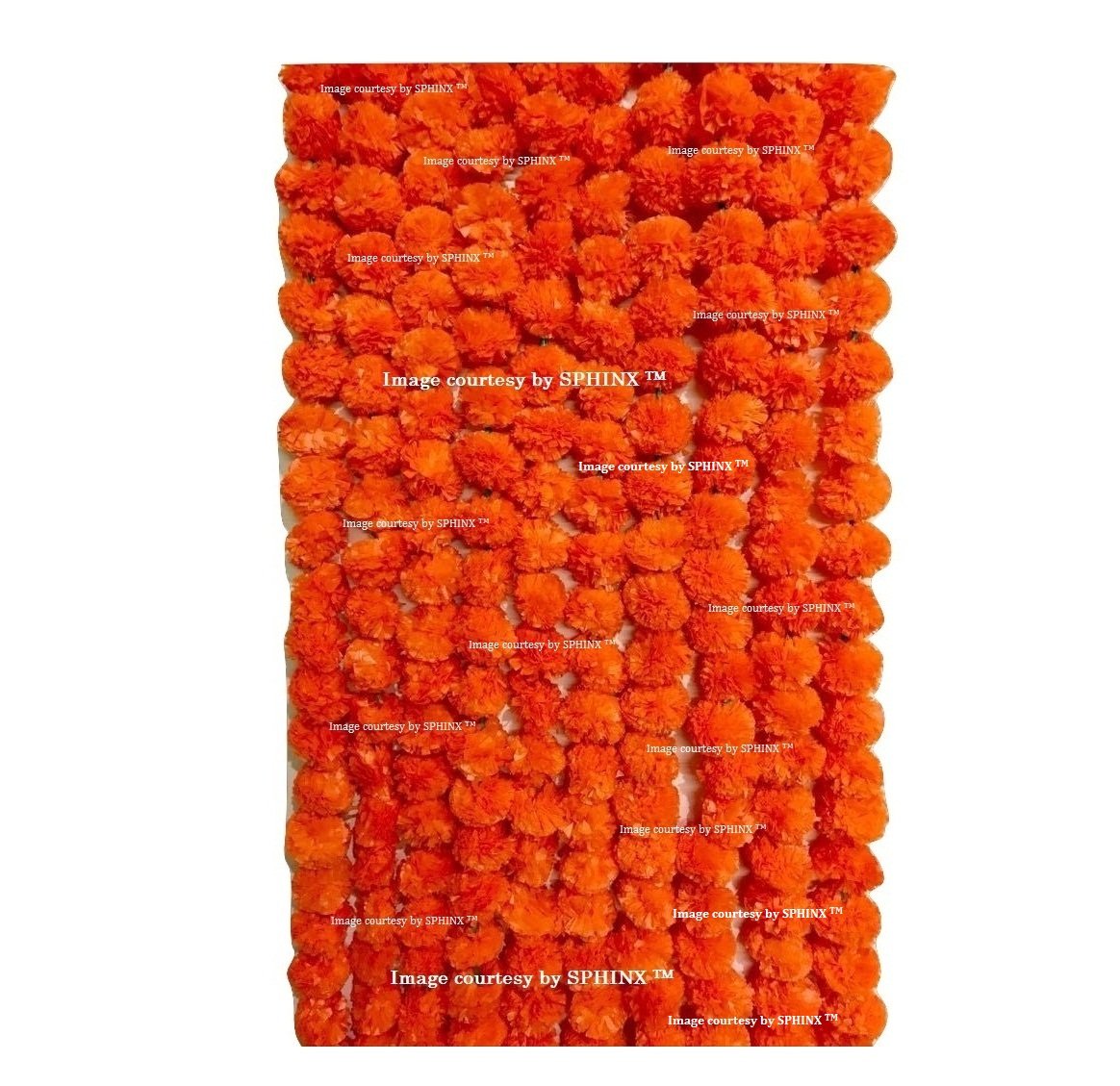 SPHINX Artificial Marigold Fluffy Flowers Garlands(GENDA TORAN) for Decoration - Pack of 10 (Dark Orange) 1