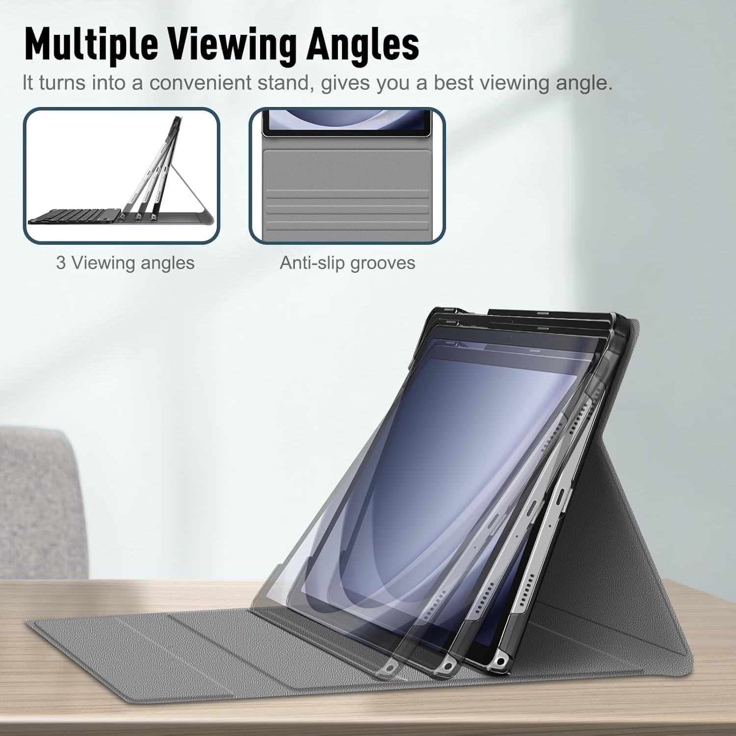 Keyboard Case for Samsung Galaxy Tab A8 X200/X205 10.5inch Tablet, Multi Angle Bracket Keyboard Protective Cover, PU Soft Silicon Border with S Pen Holder (Pink,Backlight Touch Pad and Mouse) 4