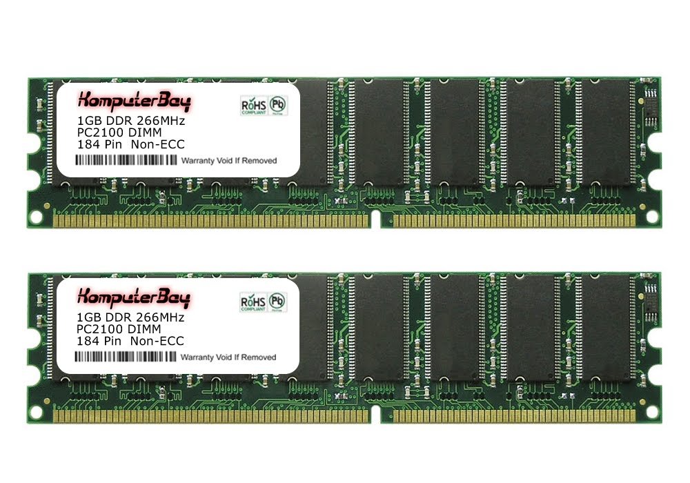 KOMPUTERBAY 2GB (2x1GB) DDR DIMM (184 PIN) 266Mhz DDR266 PC2100 for Biostar P4M80-M4 2 GB (2x1GB)
