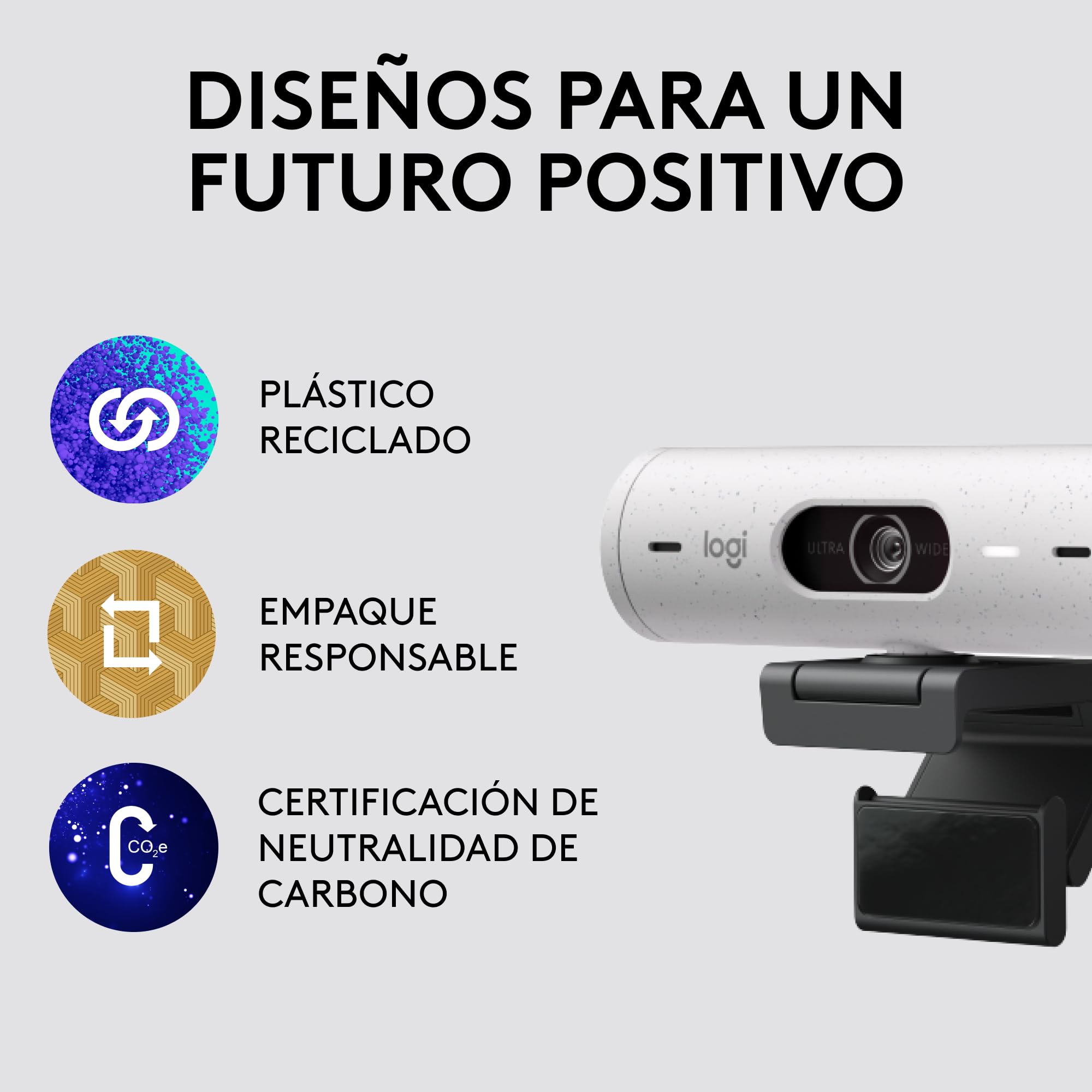 Logitech Brio 500 Full HD Webcam: Auto Light Correction, Auto-Framing, Viewing, Noise Reduction Mics, Privacy Webcam, for Microsoft Teams, Google Meet, Zoom - White 5