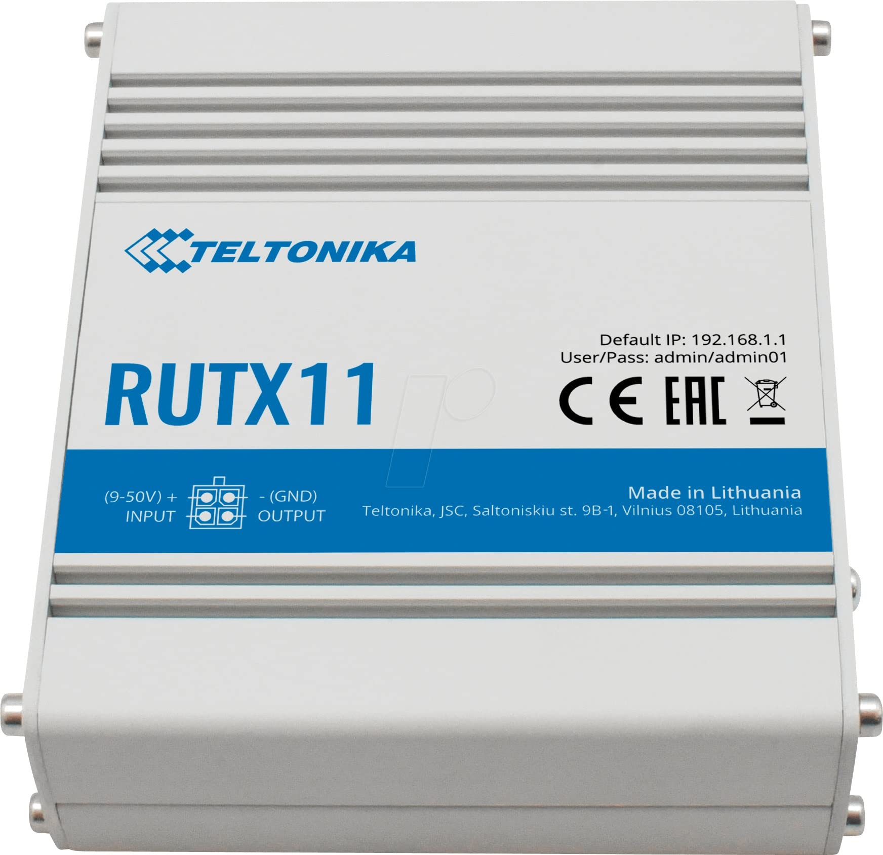 Teltonika RUTX11100400 - RUTX11 LTE CAT6 Router with GE + WiFi + Bluetooth - with DC Power Cable & Surface Mounting Kit PR5MEC12 3