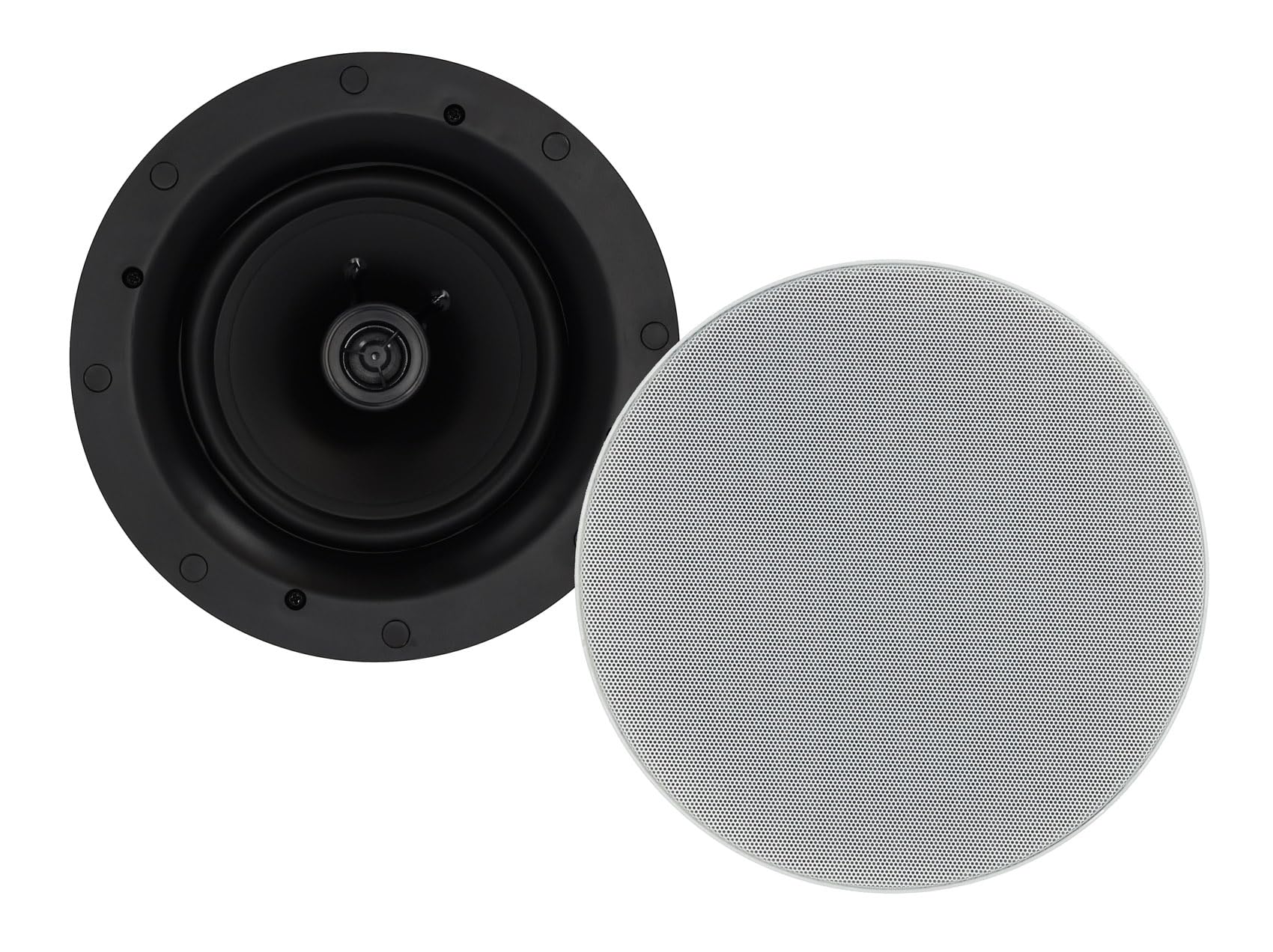 Rockville Pair Elite C64 6.5" 4-Ohm Ceiling Speakers - Swivel Tweeter, 6dB Attenuation, High-Grade Crossover, Magnetic Grill, 600W Home Theater Sound 1