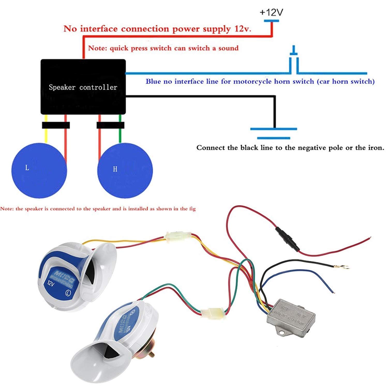 Motoway Mocc 18 in 1 Digital Tones Bike Magic Horn Set of 2 for TVS Apache RTR 160 2