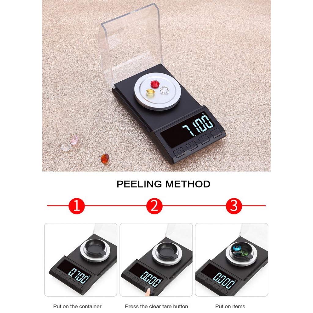 amiciTools High Precision LCD Digital Weighing Scale 100 g/0.006g Powder Gold Jewelry Medicinal Herbs Weighing Electronic Pocket Scales with 2xAAA Battery (100g) 6