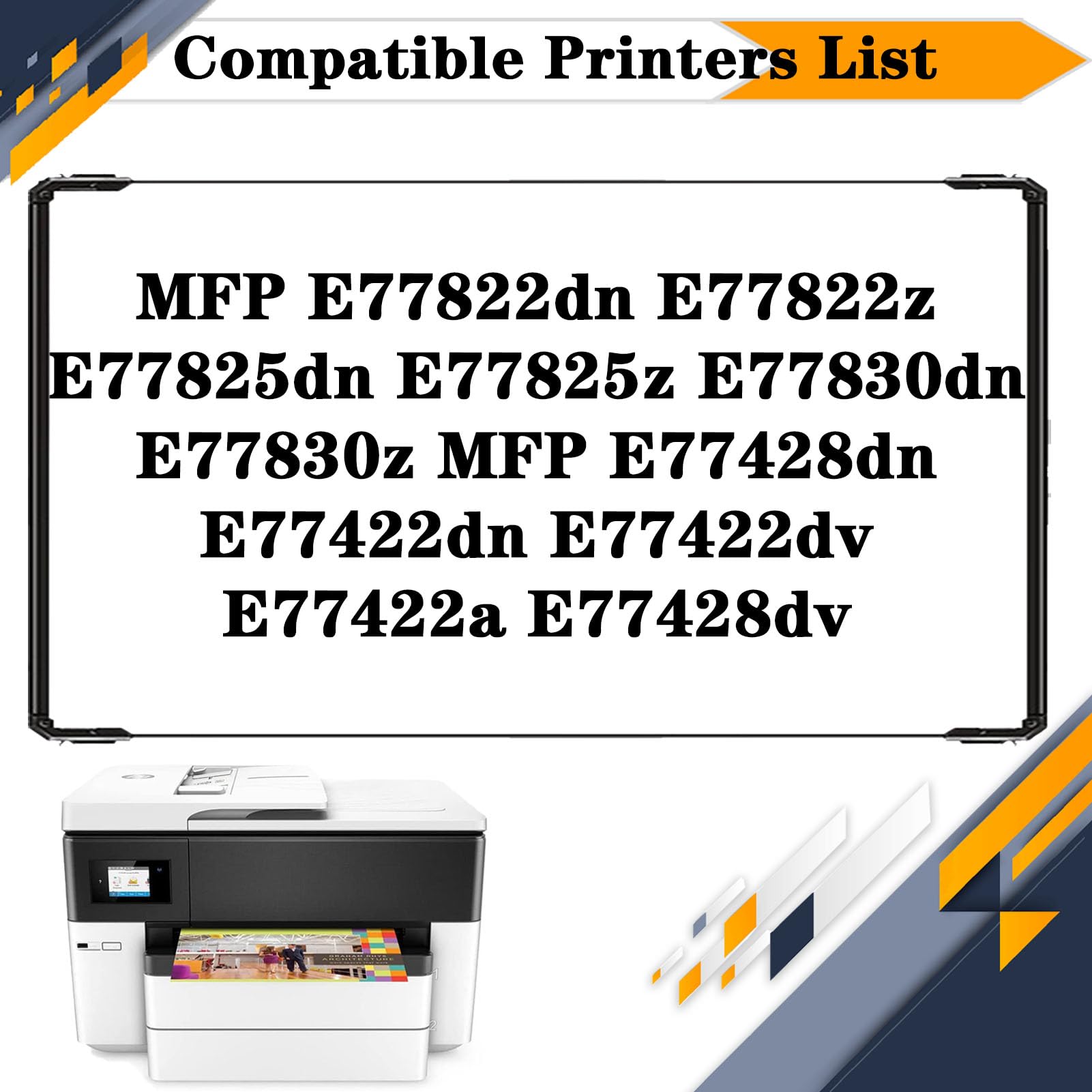 LISTWA W9048MC Waste Toner Box, Compatible for HP MFP E77822dn E77822z E77825dn E77825z E77830dn E77830z MFP E77428dn E77422dn E77422dv E77422a E77428dv Printers Black*1 3