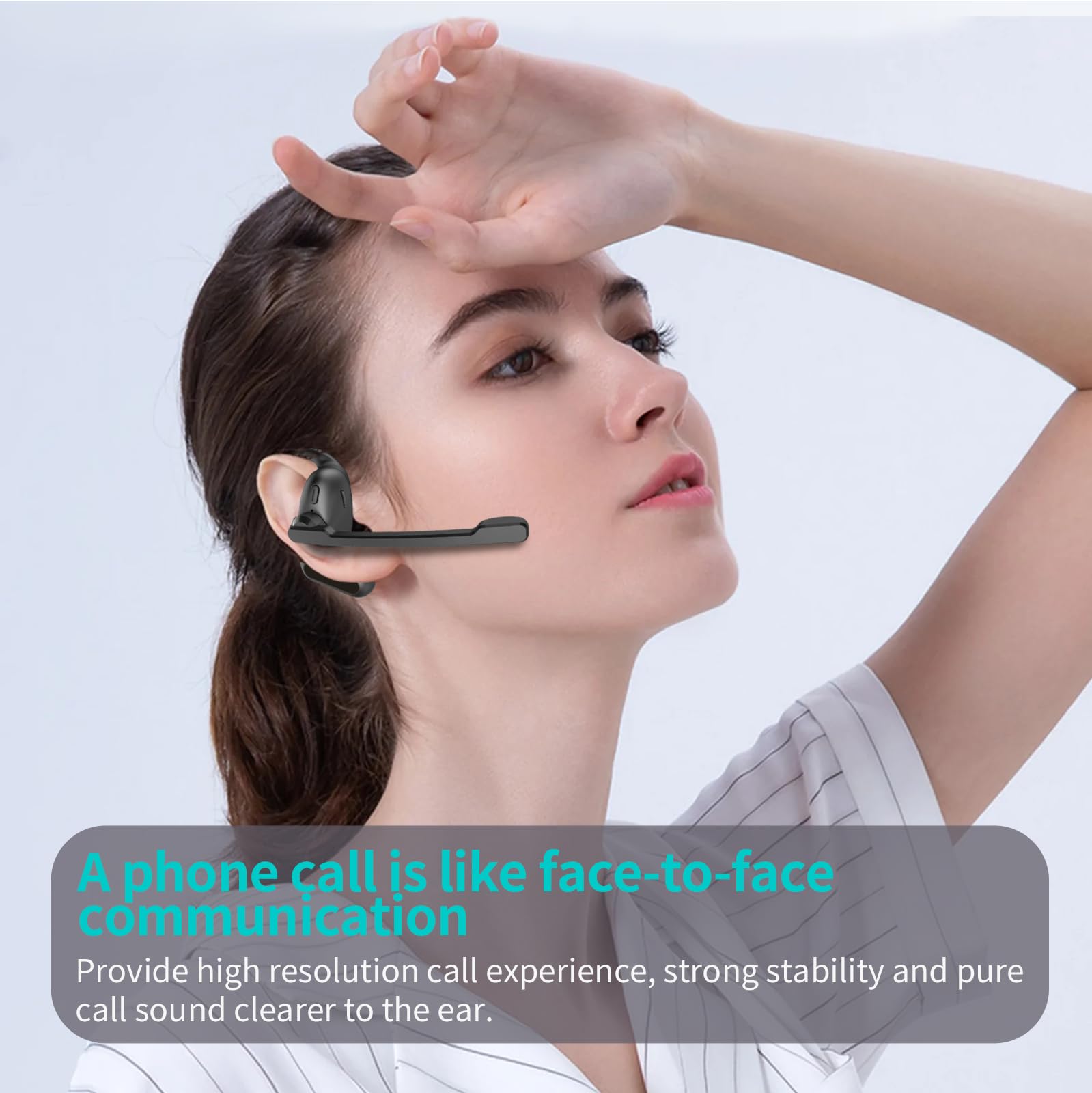 Msgannc Open-Ear Business Bluetooth Headset : Features a Detachable Microphone and a Multi-Microphone Design for Ultra-Clear Calls. Bluetooth 6.0, Suitable Office use,Driving,Meetings 3