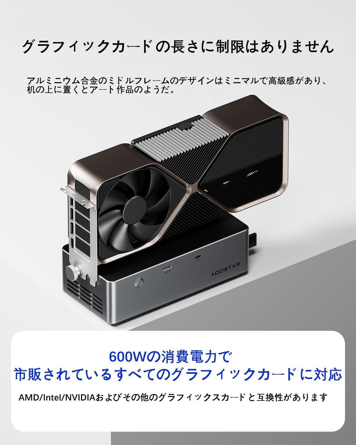 AOOSTAR AG02 EGPU Dock with 800W PSU, OCuLink+USB4 Ports and TGX Hot Swap,Support Up to 600W EGPU Support(not Support 5090,5090D) 3