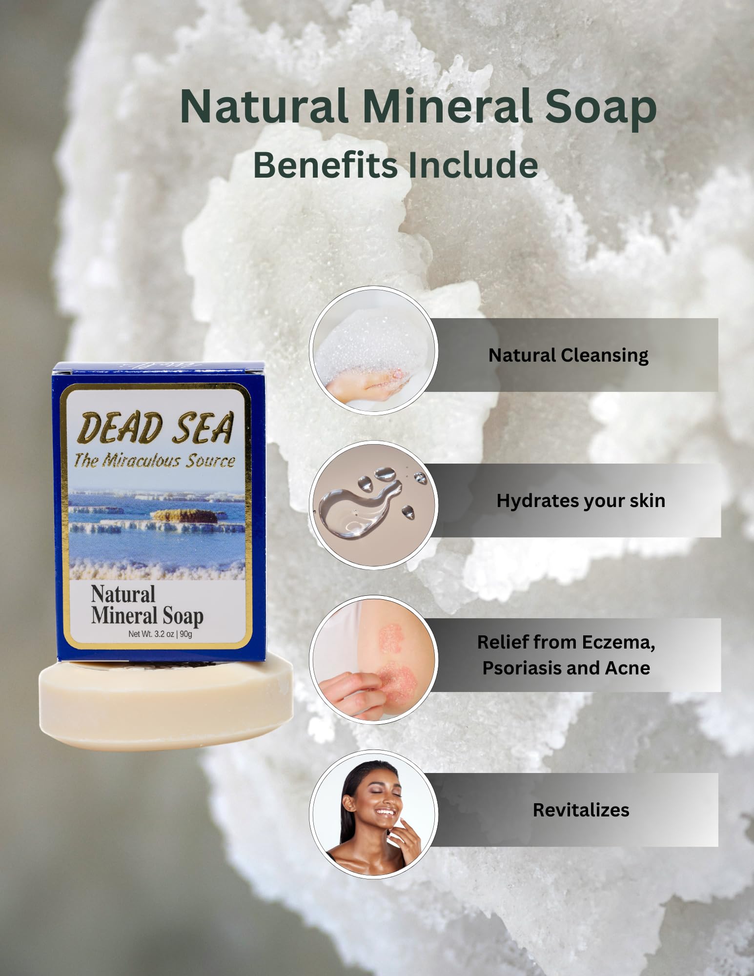 Malki Dead Sea Products Natural Mineral Bar Soap | Natural Body & Face Wash | SLS-Free, Paraben-Free, Skin-Loving Formula | Soothe Acne, Eczema, and Psoriasis Naturally 4