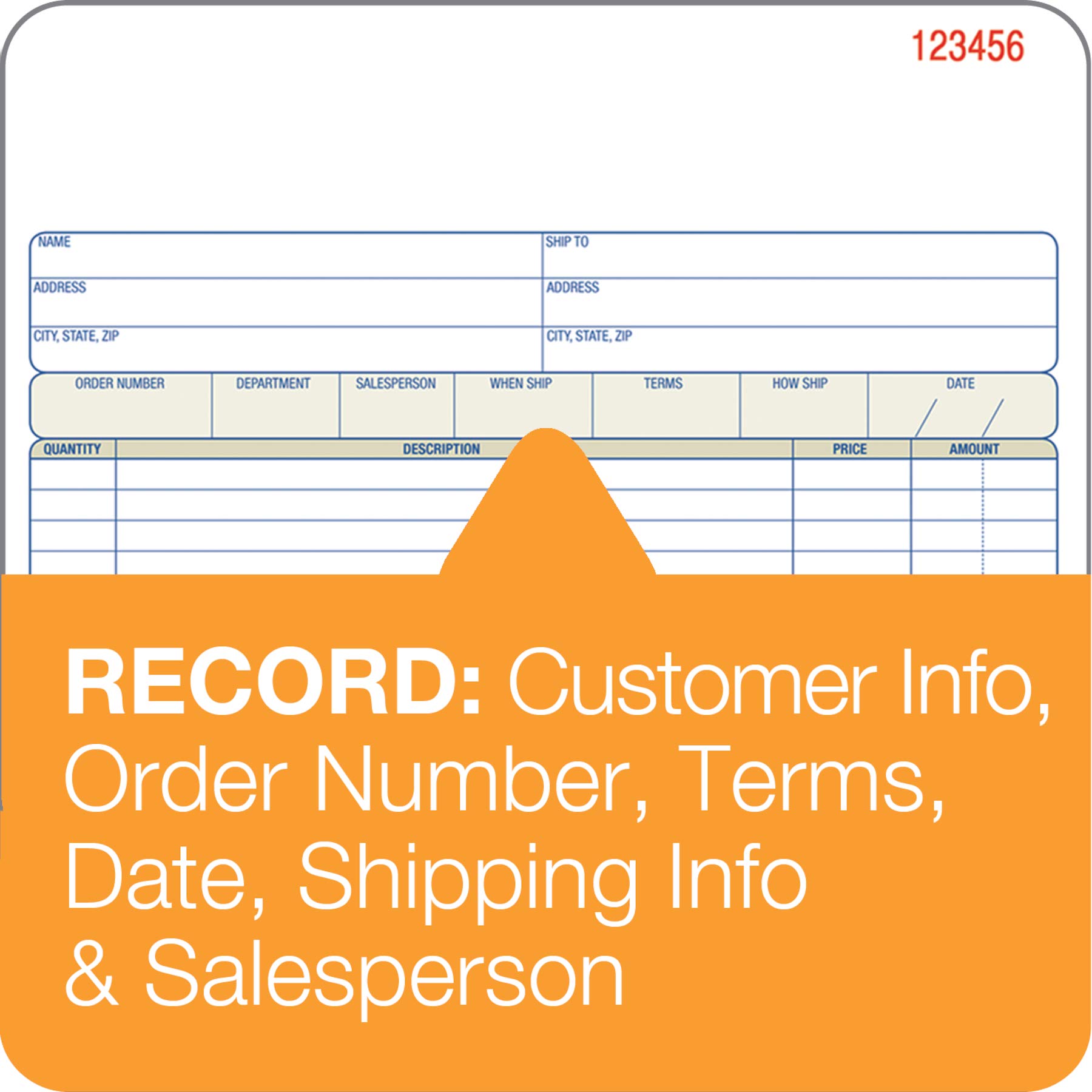 Adams Order Book, 2-Part, Carbonless, White/Canary, 8-3/8 x 10-11/16 Inches, 50 Sets per Book (DC8100) , 1 pack 4