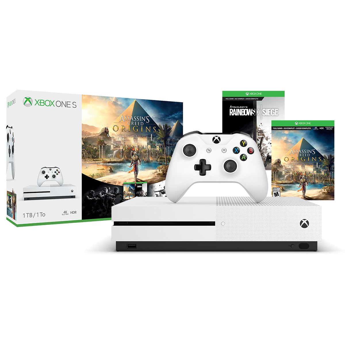 Xbox One S 1TB Console - Assassin's Creed Origins Bonus Bundle 3