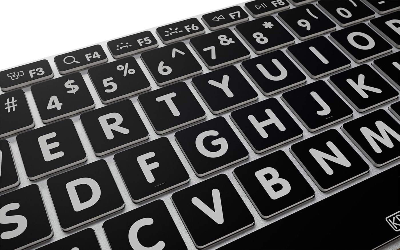 KB Covers Large Print Backlit Pro Aluminum Keyboard - macOS - US | High-Contrast Key Labels | Typing Visibility | Low-Light Workspaces Accessory 3