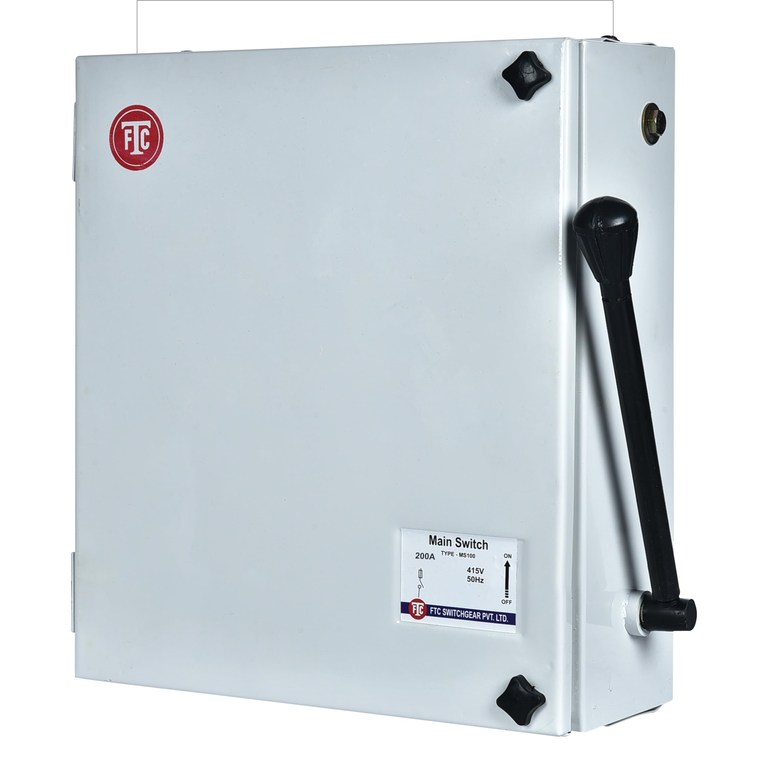 FTC 200Amp TPN 415V Side Handle Main Switch, MS-200 1