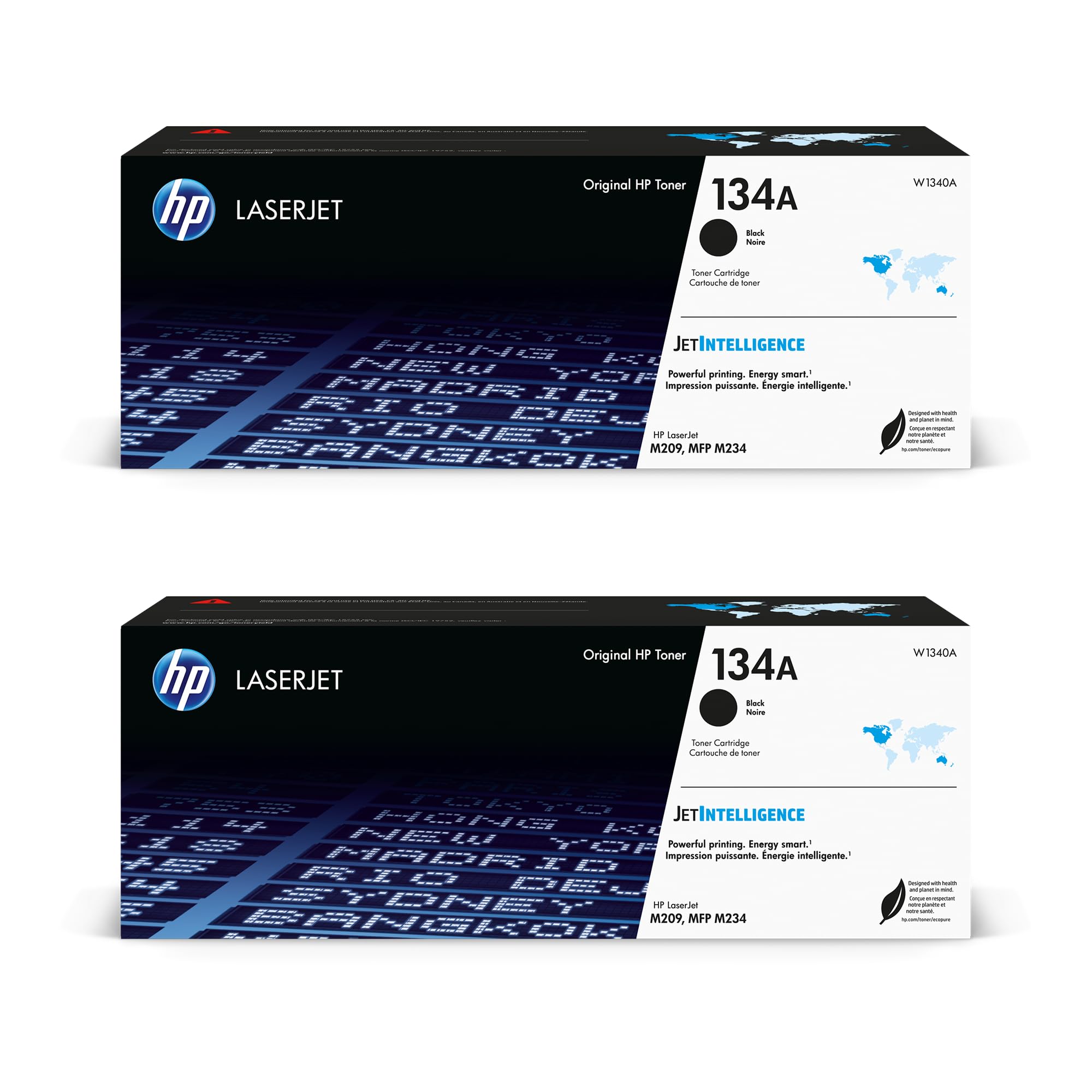 HP 134A Black Toner Cartridge 2-Pack | Original Cartridge | Compatible Laserjet M209 Series, Laserjet MFP M234 Series | W1340A | Each Cartridge Prints up to 1,100 Pages 2