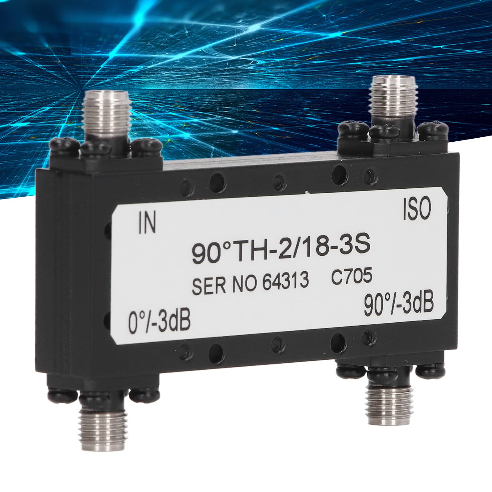 Microstrip 3dB Bridge, Stable Easy to Install Aluminium Alloy Rugged Black 3dB Bridge Coupler Lightweight for LTE 4