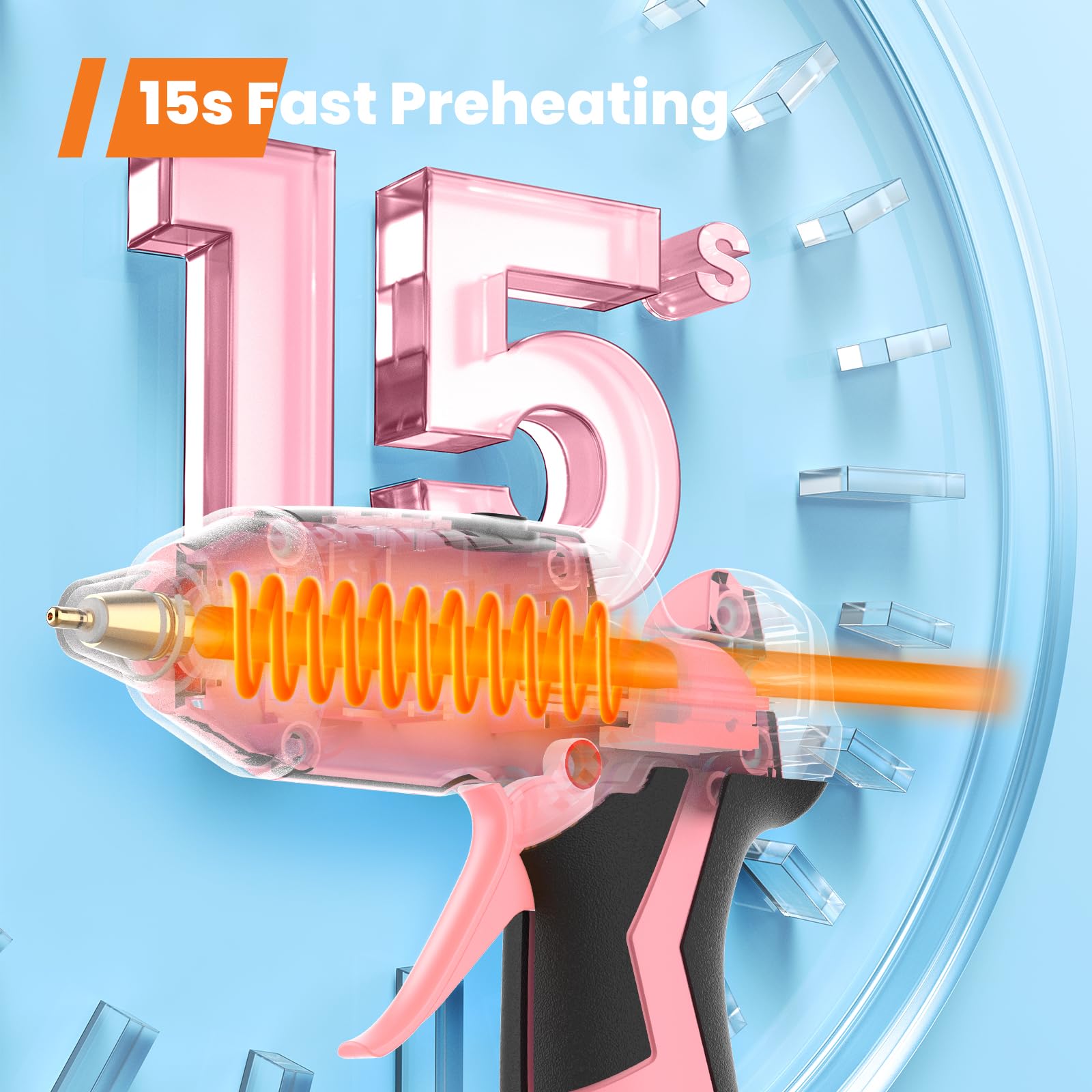 Value 2Pcs Cordless Hot Glue Guns and 37 Pcs Glue Sticks Set, GoGonova 15s Fast Heating 2Ah Glue Gun and Professional Dual Temp 20V Temp Adjust LCD Digital Display Heavy Duty Glue Gun with Charger, Pi 3