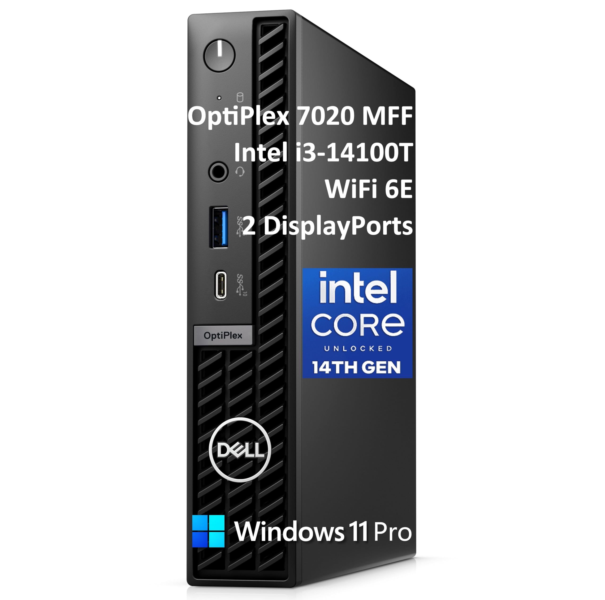 Dell OptiPlex 7020 MFF 7000 Mini Business Desktop Computer, 16GB DDR5 RAM, 512GB PCIe SSD, 14th Gen Intel Core i3-14100T (Beat i5-12400T), WiFi 6E, 2 DisplayPorts, HDMI, Type-C, Windows 11 Pro 2