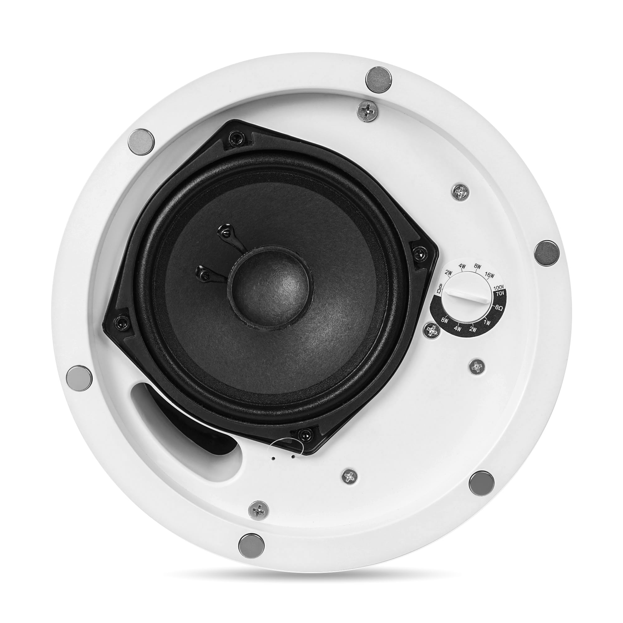 Sound Town Pair of 6.5" Coaxial in-Ceiling Speakers with Metal Backcan and Tile Rails, 70V/100V/8-Ohm Switchable, Magnetic Grill, White (STCS6C-PAIR) 3