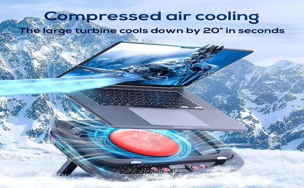 Gaming Laptop Cooling pad for Acer Predator Triton 14 16 x17 Neo 16 Predator Helios 16 18 15 Predator Helios Neo 18 16 Nitro 17 5 V V16 v15, Can Fast Cooler with Powerful Turbo Cooling Fan 3