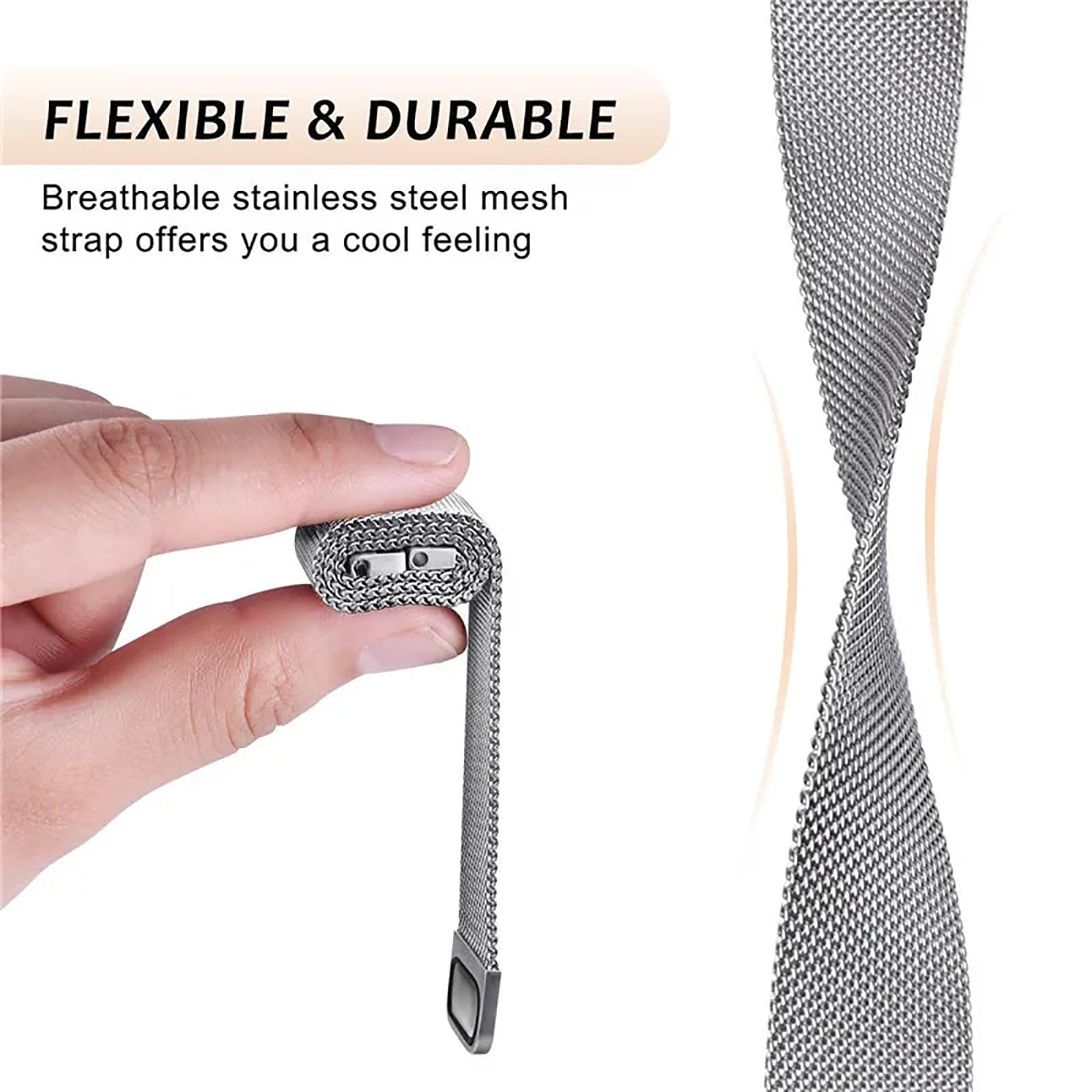 XIAOFEIGUN Stainless Steel Watch Strap, Mesh Quick Release Replacement Watch Straps Adjustable Stainless Steel Watchbands for Men Women 18mm/20mm/22mm(Purple,22MM) 3