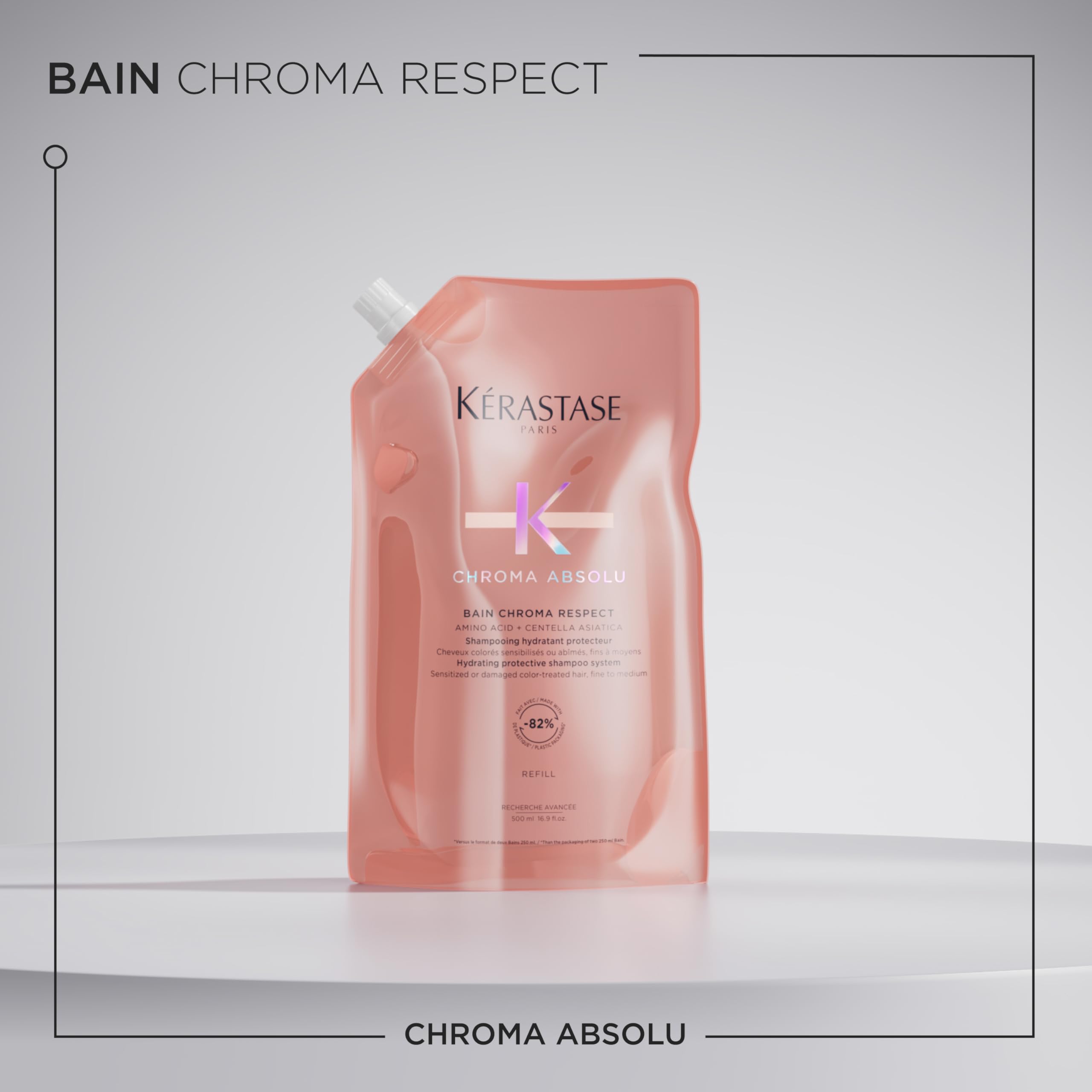 KERASTASE Chroma Absolu Bain Riche Chroma Respect Shampoo Refill Pouch - Gentle Hydration, Preserves Color Intensity, For Fine to Medium Hair, 16.9 Fl Oz 3