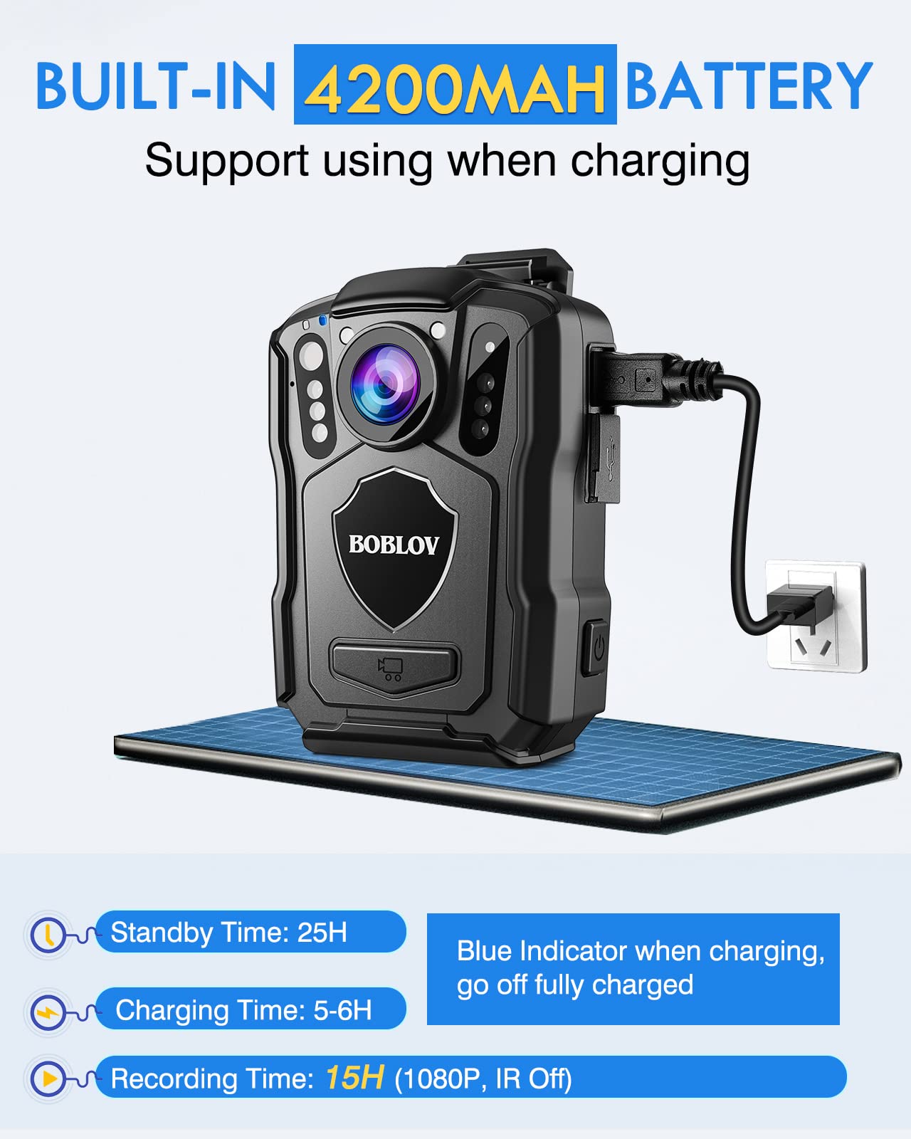 BOBLOV Bundle Deal, M5 2K 128GB Police Body Camera, Outdoor GPS Enabled &1440P Body Mounted Cam and Chest Vest… 6