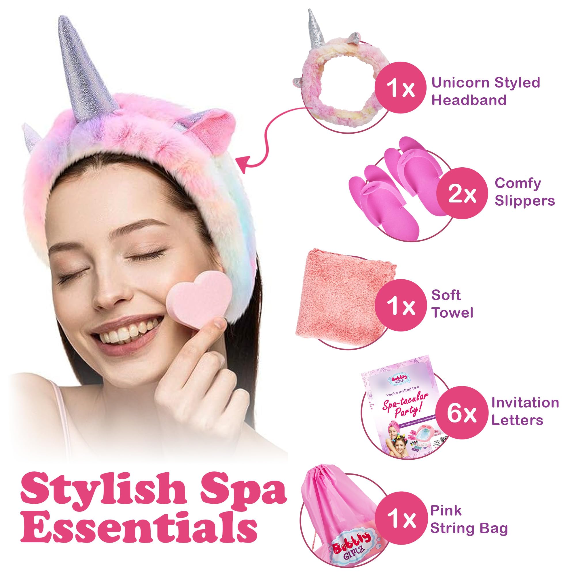 Kids Spa Day Kit for Girls - 42+ Piece Set with Waterfall Foot Spa - Perfect Spa Kit for Girls Ages 5+, Fun Pedicure and Party Supplies, Ideal for Girls Ages 6 7 8 9 10-12, Christmas Gifts For Girls 6