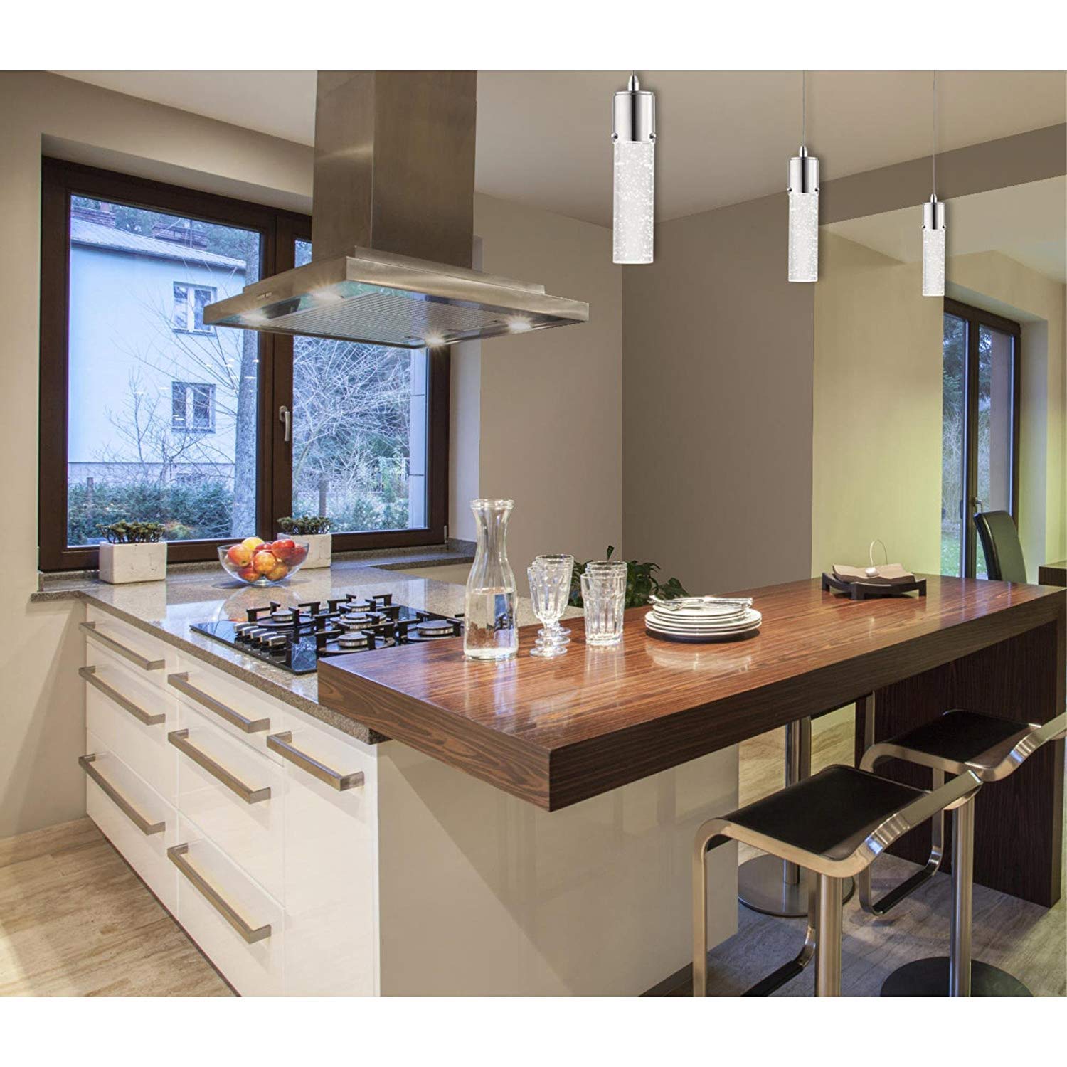 Westinghouse 6307900 Cava LED Indoor Mini-Pendants, 2-Pack, Chrome 6