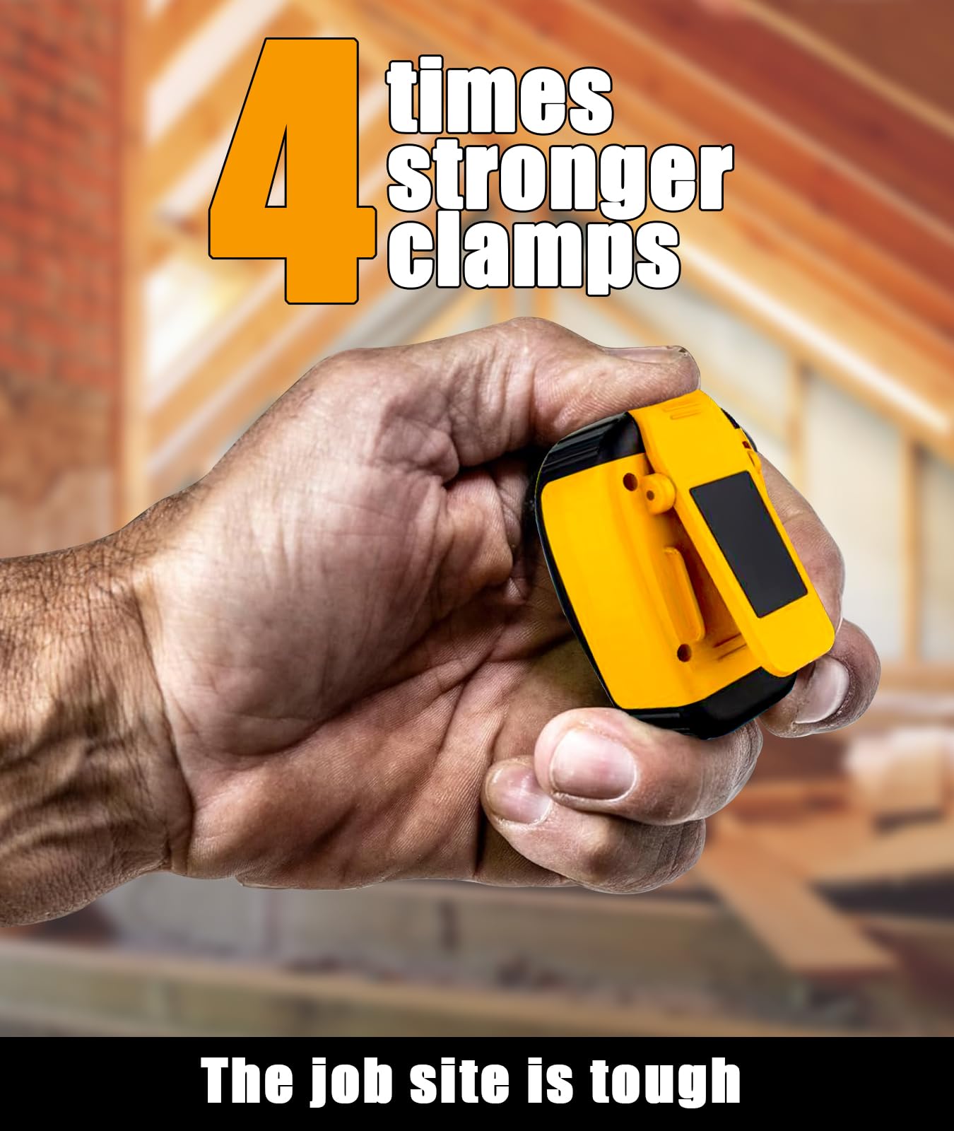 Wearable Bluetooth Speaker (Updated Version), Water-Resistant Portable Speaker Bluetooth with 30H Playtime, Hands-Free Calls, Magnetic Clip for Construction, Suitable for Indoor & Outdoor Use-Yellow 2