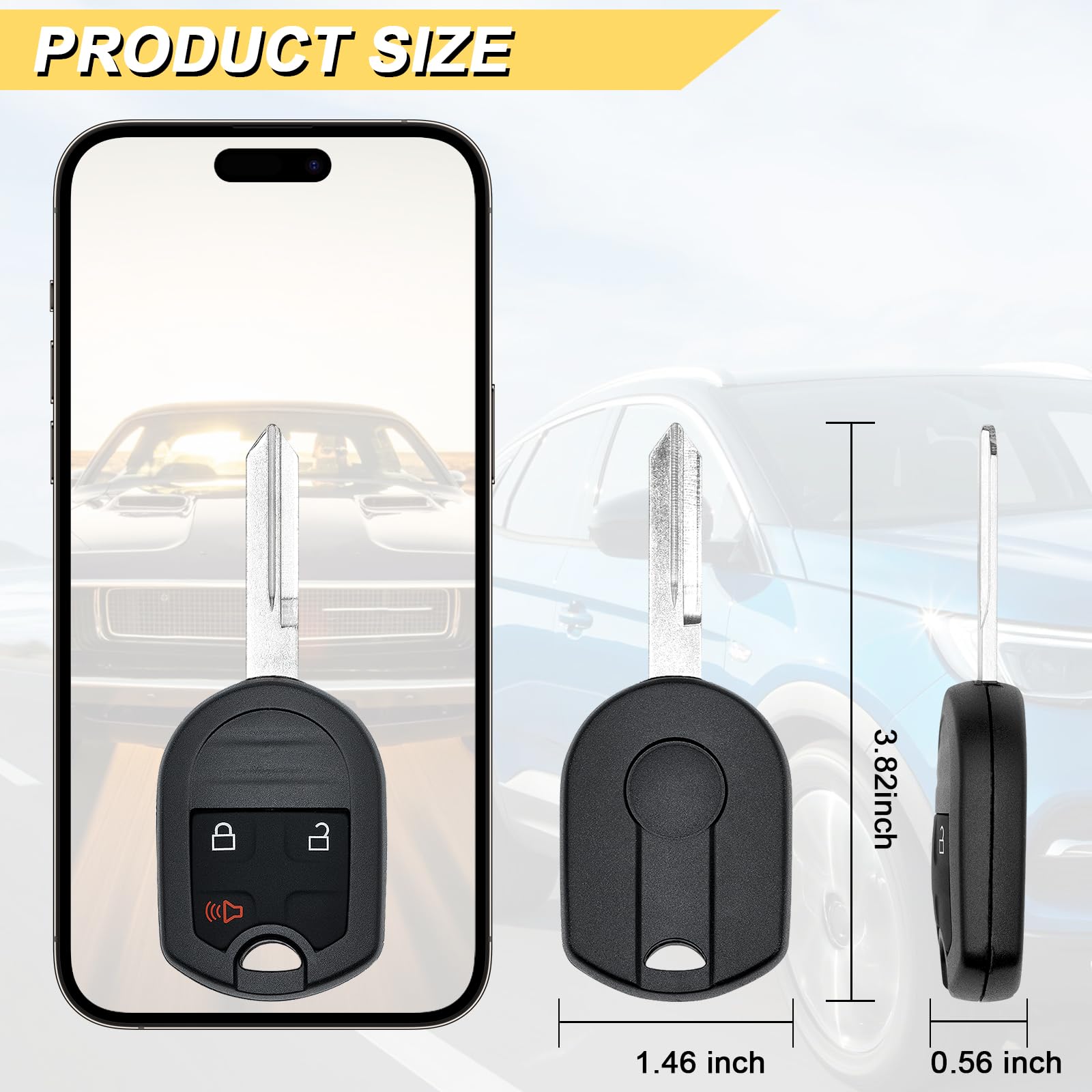 Vurkcy Key Fob Replacement for 04-14 Ford F150/ 04-16 F250 F350/ 05-12 Escape/ 03-16 Expedition/ 01-15 Explorer/Edge Econoline Flex Freestar Freestyle Fusion Ranger Taurus X Windstar, CWTWB1U793 5