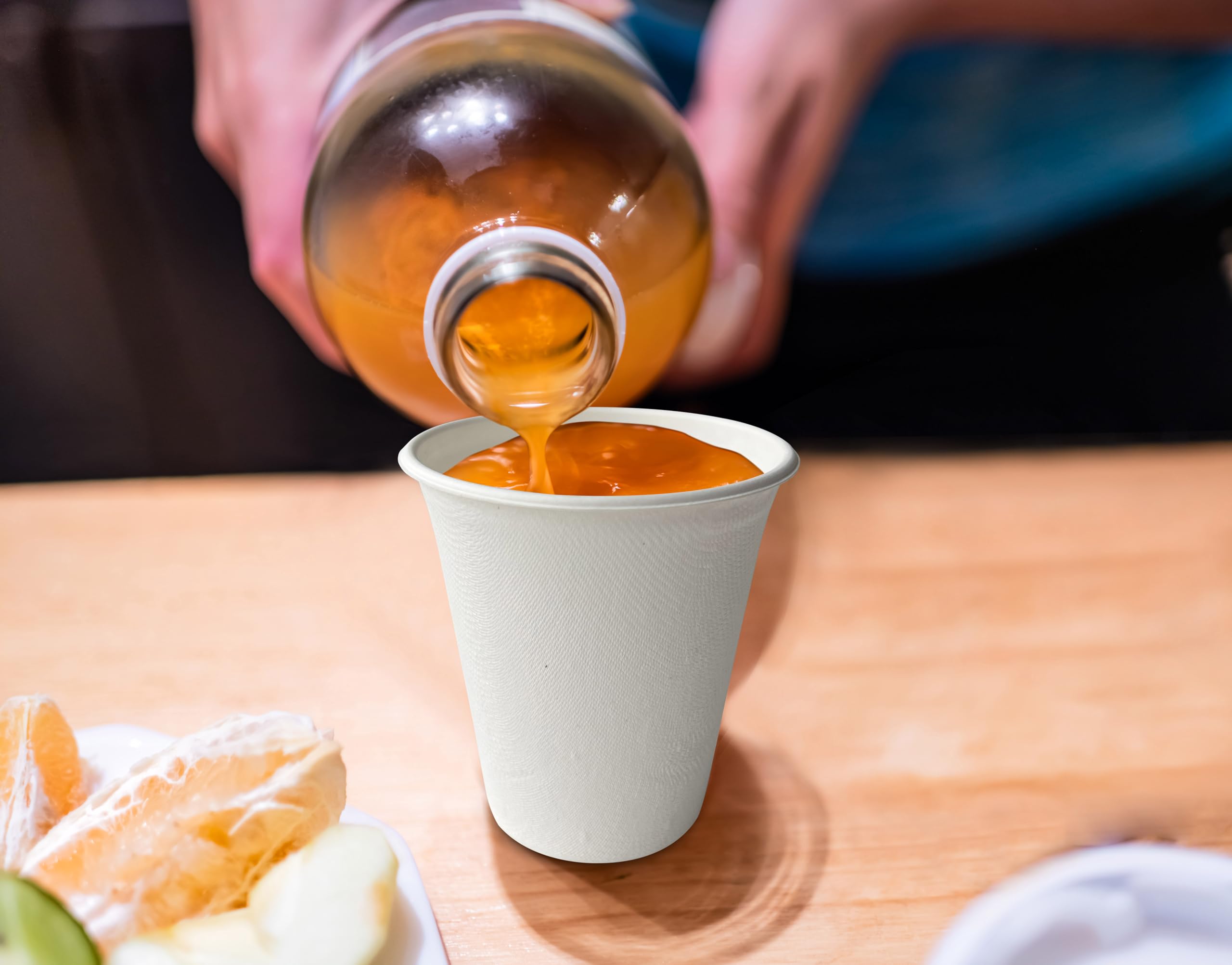 Verde Planet - 8 Oz Bagasse Disposable Cups - Tree-Free Sugarcane Fiber Drinking Cups - Ecofriendly, Sturdy, White Small Sample Cups - Compostable Coffee Cups for Hot & Cold Liquids - White, 100 Count 2