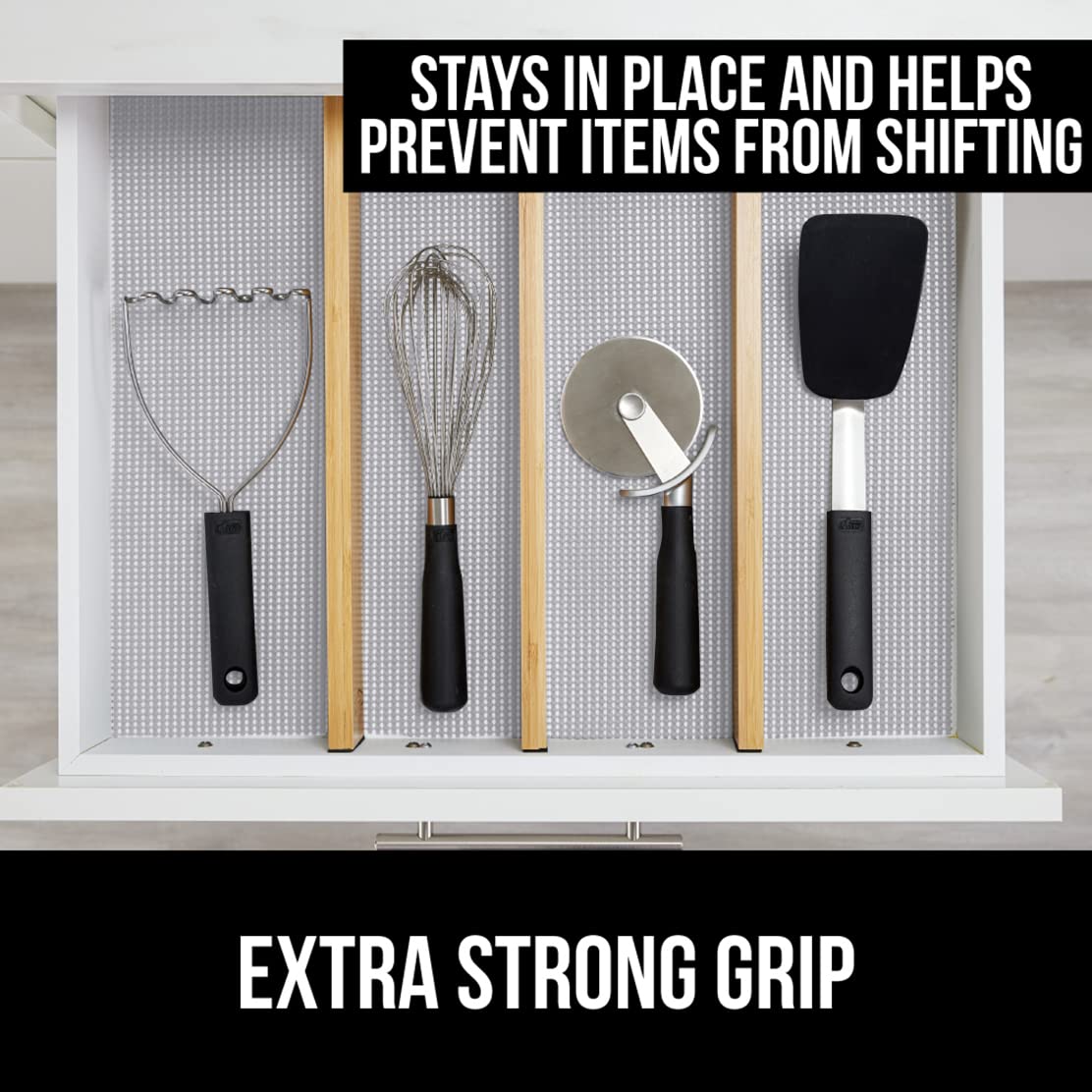 Gorilla Grip Drawer Liner and Under Sink Mat, Drawer Liner Size 12 in x 20 FT in Light Gray, Non Adhesive, Under Sink Mat Size 24x30 in Light Gray, 2 Item Bundle 4