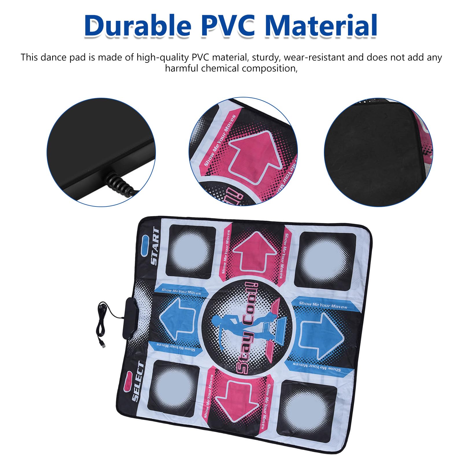 Dance Game Pad, High Sensitiv Non-Slip Durable Wear-Resistant Dancing Step Pad Dancer Blanket with USB Plug Support Windows 98/2000/ XP/ 7 OS 3