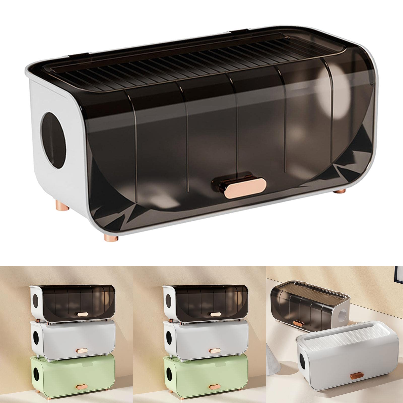 CALANDIS Cable Management Box Dustproof Covering Tidy Box for Plug Office Bedroom Brown 3