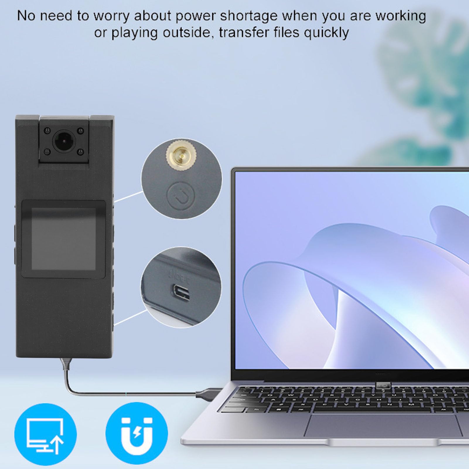 Body Camera, 4K Back Clip Body Camera with Audio and Video Recording, Body Cam with Night Vision, Intelligent Motion Detection, Wearable Camera for Cycling 5