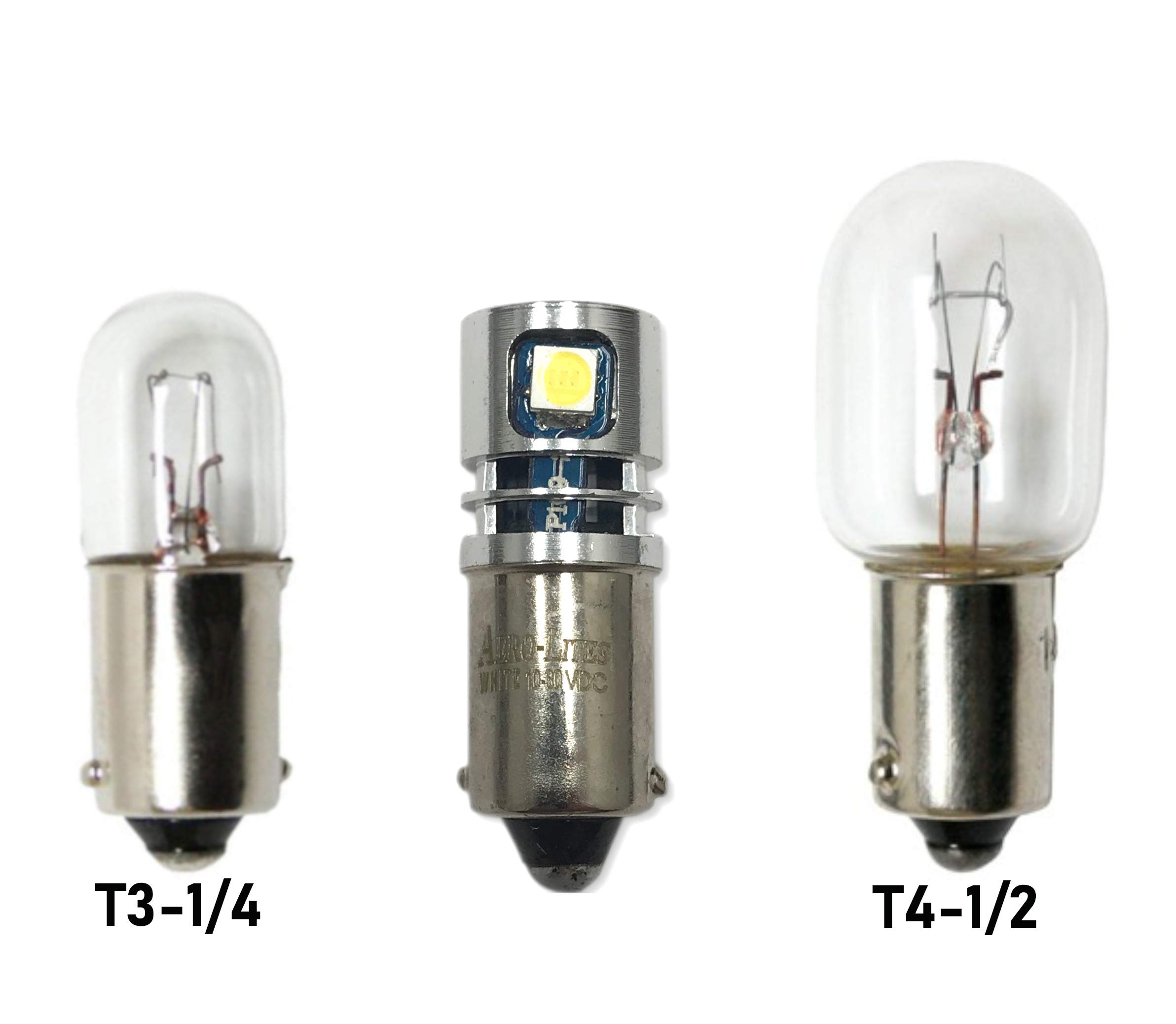 High Output 12/28VDC BA9S T3-1/4 Miniature Bayonet Base LED Replacement Bulb | Replaces Bulbs 12V: 1414 1416 1813 1816 1895 | 28V: 313 1495 1819 1820 1864 757 (2-Pack; Pure White) 3