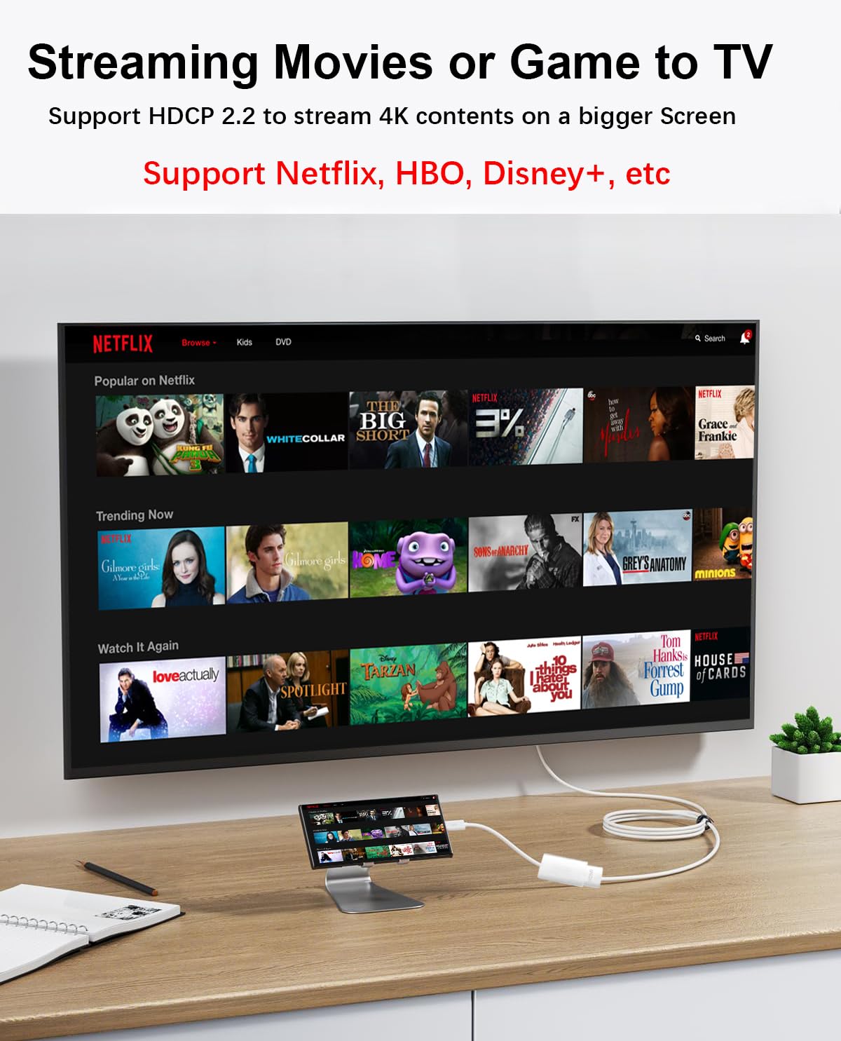 Apple MFi Certified Digital AV HDMI Adapter, 4K USB-C HDMI Converter, Sync Screen Video Audio Dongle for iPhone, iPad to TV/Projector/Monitor (USB C) 3