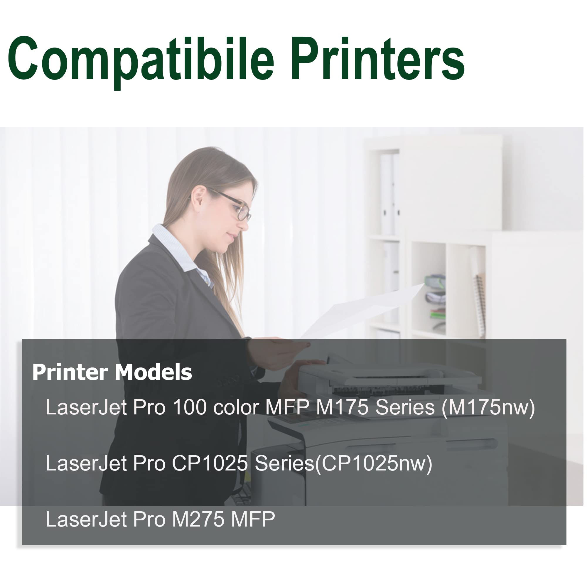 5-Pack for HP 126A Toner Cartridges Works with HP Laserjet Pro 100 Color MFP M175nw,cp1025nw ,M275 Printer Ink （2*Black, 1*Cyan, 1*Magenta, 1*Yellow） 3